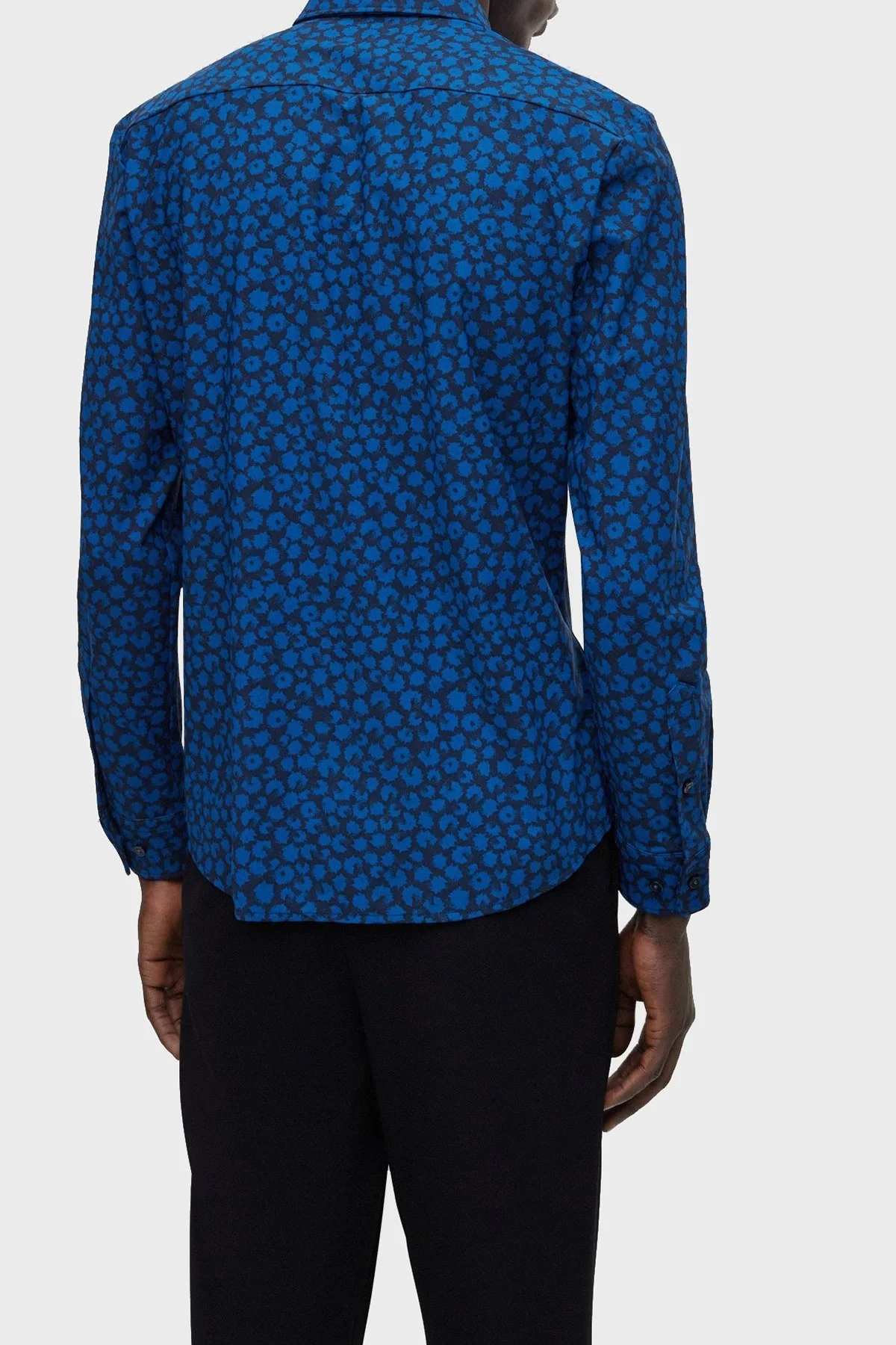 Boss Baskılı Streç Jarseden Dar Kesim Erkek Gömlek 50483716 404 LACİVERT - 3