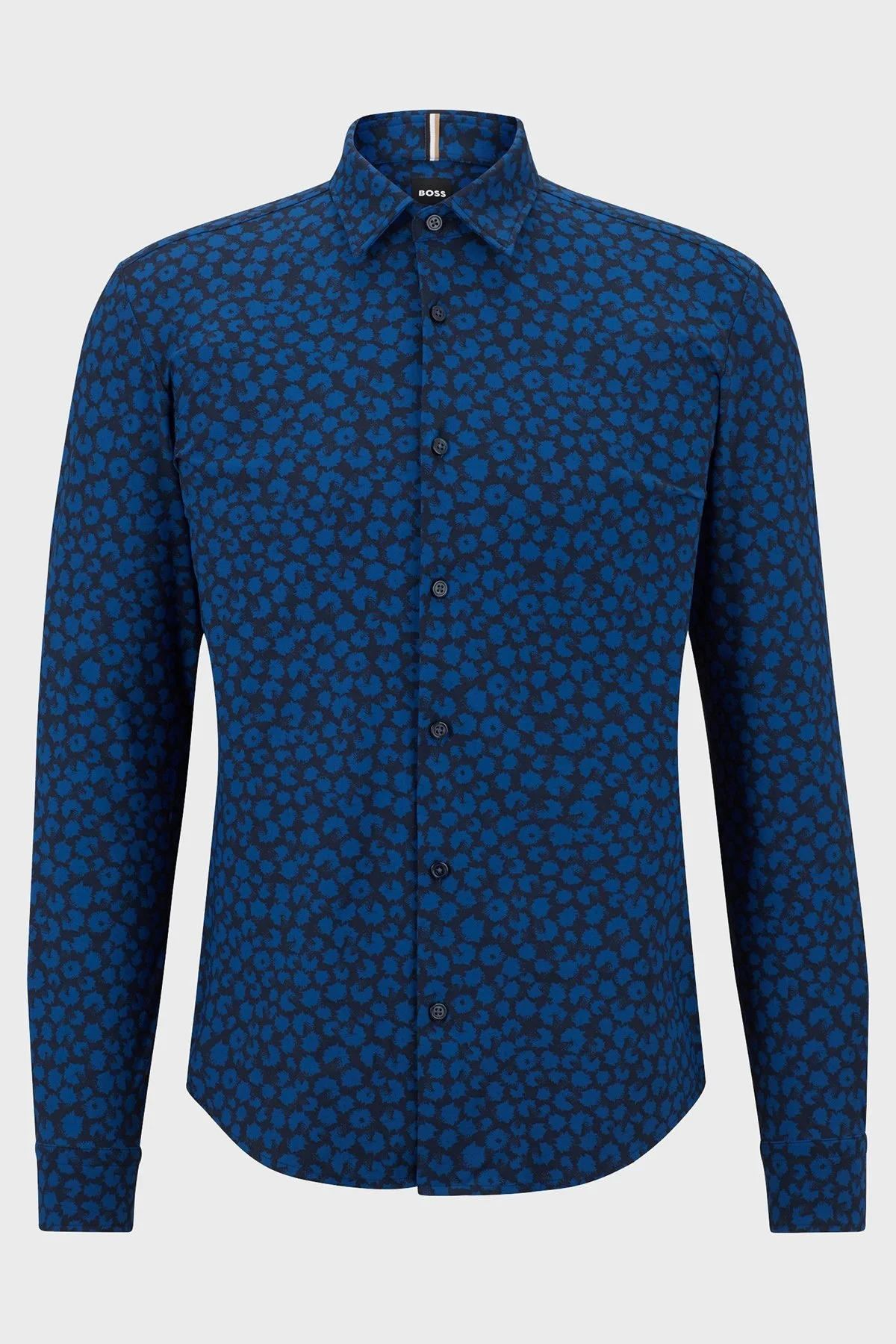 Boss Baskılı Streç Jarseden Dar Kesim Erkek Gömlek 50483716 404 LACİVERT - 6