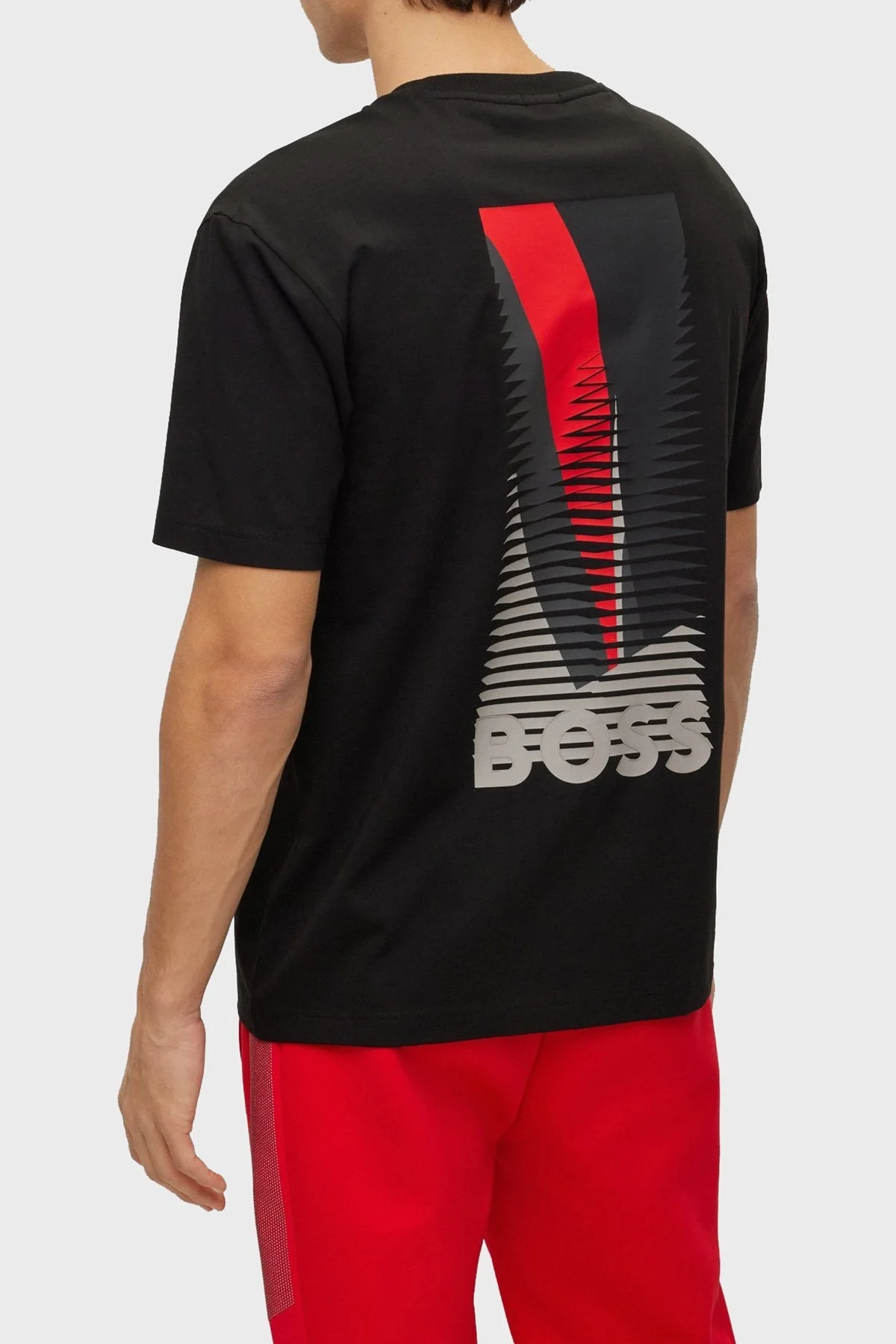 Boss Baskılı Streç Pamuklu Bisiklet Yaka Relaxed Fit Erkek T Shirt 50483771 001 SİYAH - 3