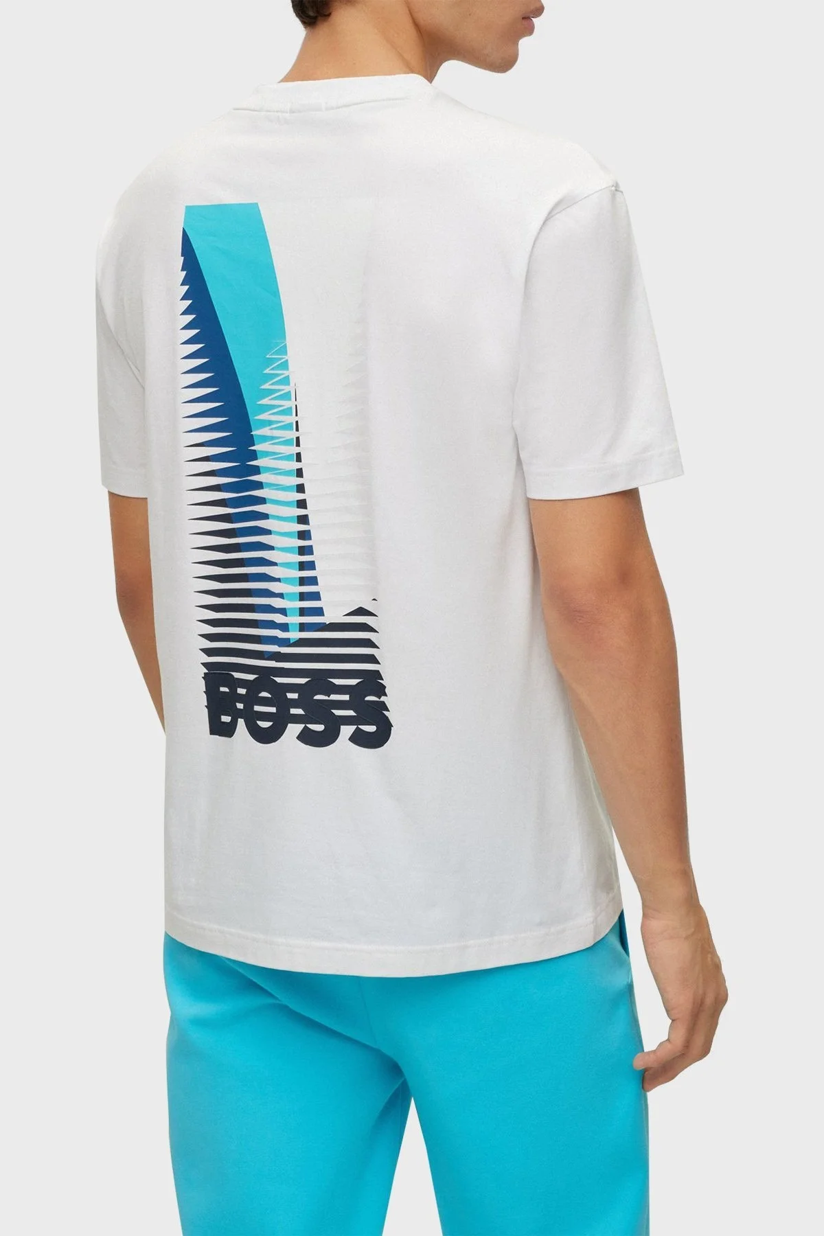 Boss Baskılı Streç Pamuklu Bisiklet Yaka Relaxed Fit Erkek T Shirt 50483771 100 BEYAZ - 3