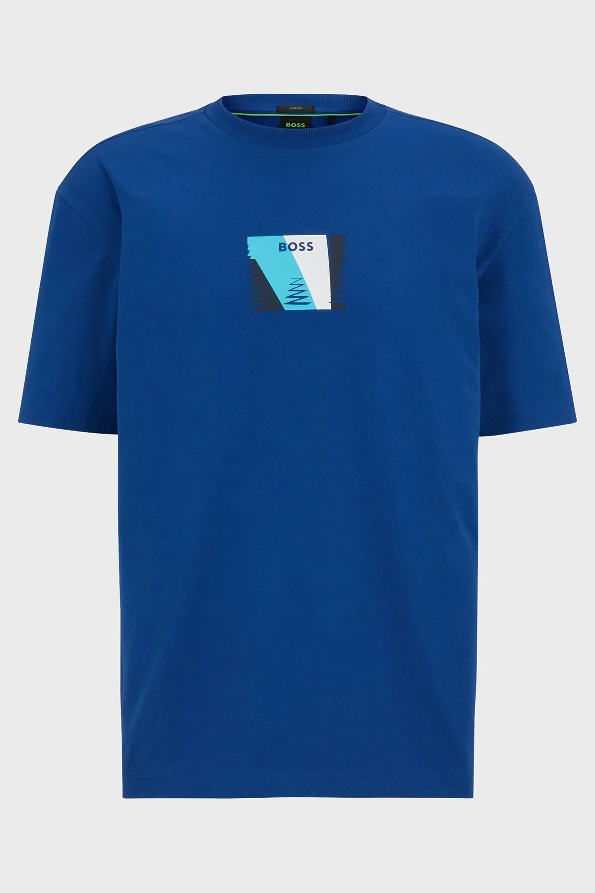 Boss Baskılı Streç Pamuklu Bisiklet Yaka Relaxed Fit Erkek T Shirt 50483771 432 SAKS - 5