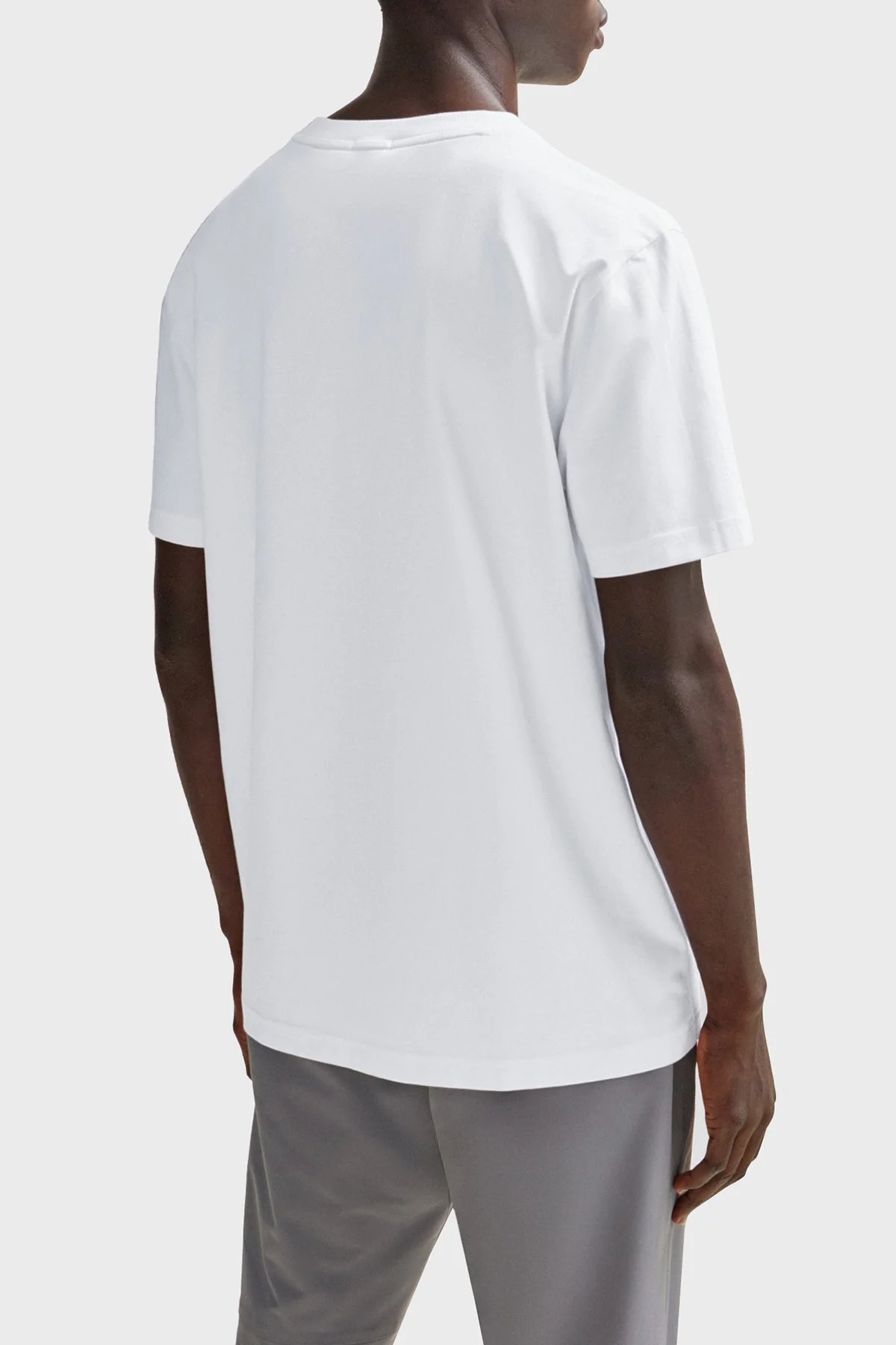 Boss Baskılı Streç Pamuklu Regular Fit Bisiklet Yaka Erkek T Shirt 50506372 100 BEYAZ - 3
