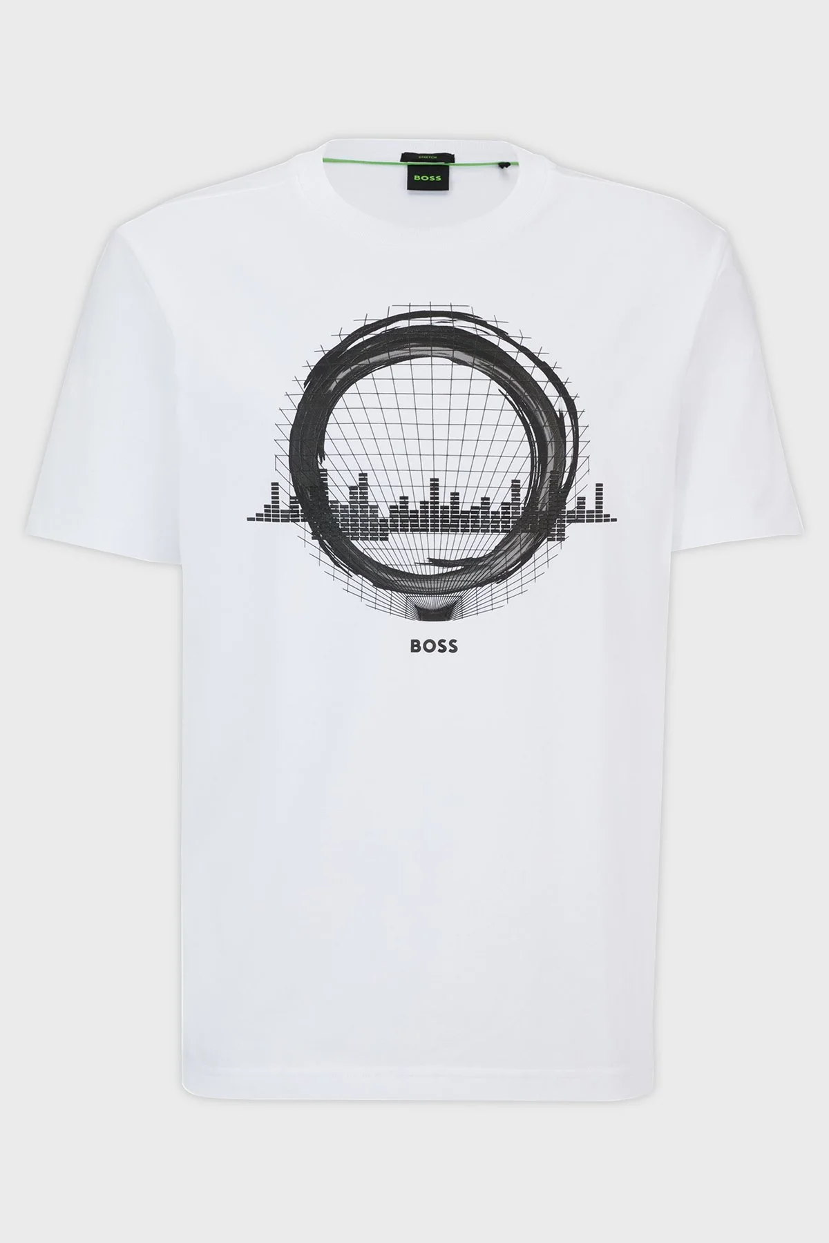Boss Baskılı Streç Pamuklu Regular Fit Bisiklet Yaka Erkek T Shirt 50506372 100 BEYAZ - 4