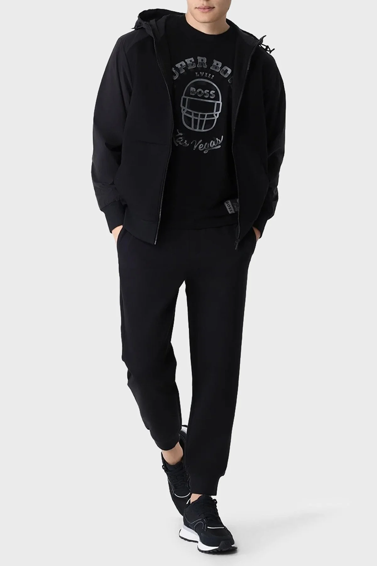 Boss Baskılı Streç Pamuklu Relaxed Fit Bisiklet Yaka Erkek T Shirt 50510816 001 SİYAH - 2