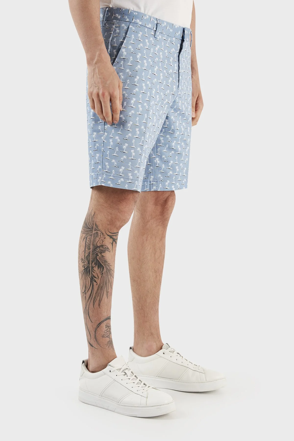 Boss Baskılı Streç Pamuklu Slim Fit Erkek Short 50488282 492 MAVİ - 3