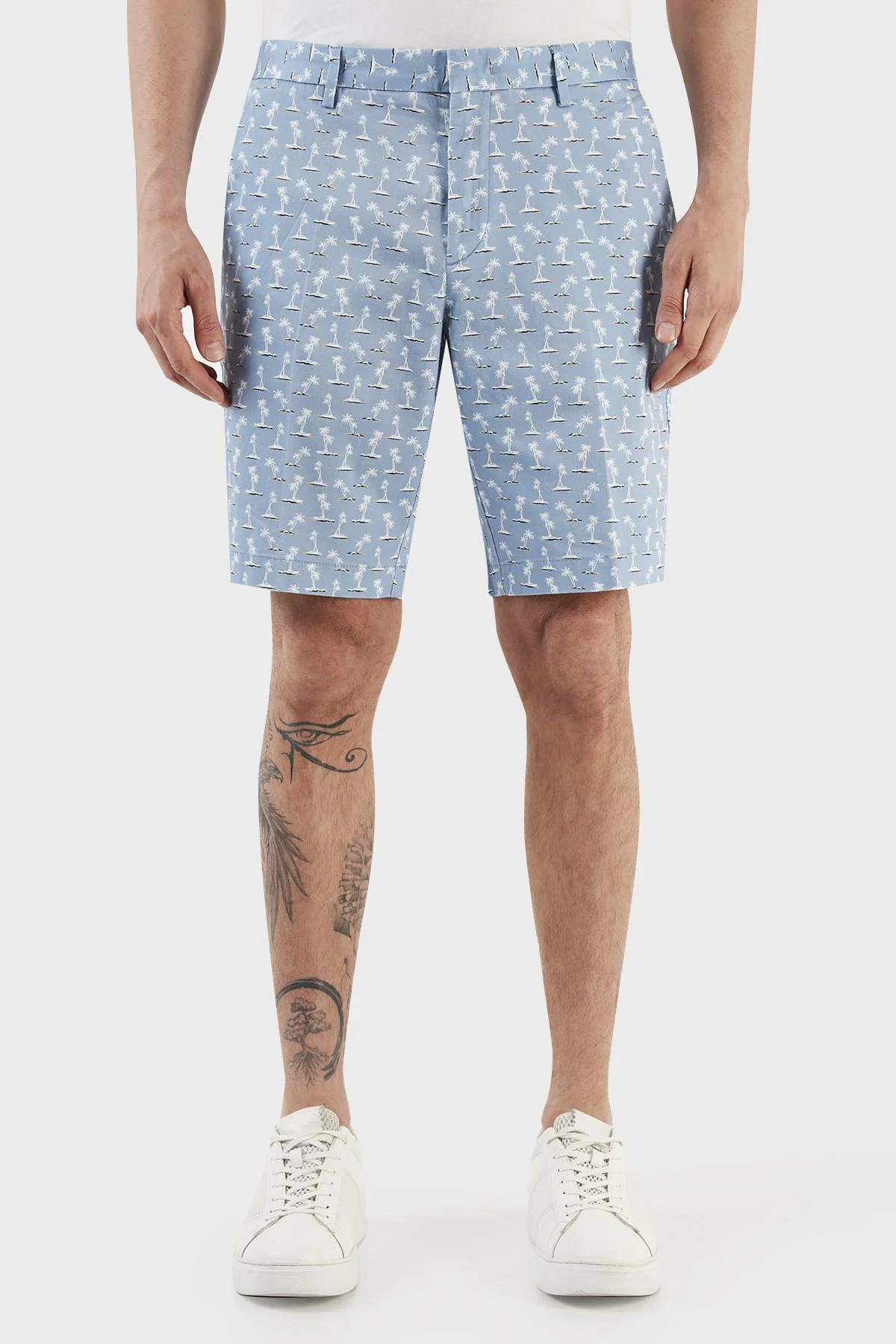 Boss Baskılı Streç Pamuklu Slim Fit Erkek Short 50488282 492 MAVİ - 4