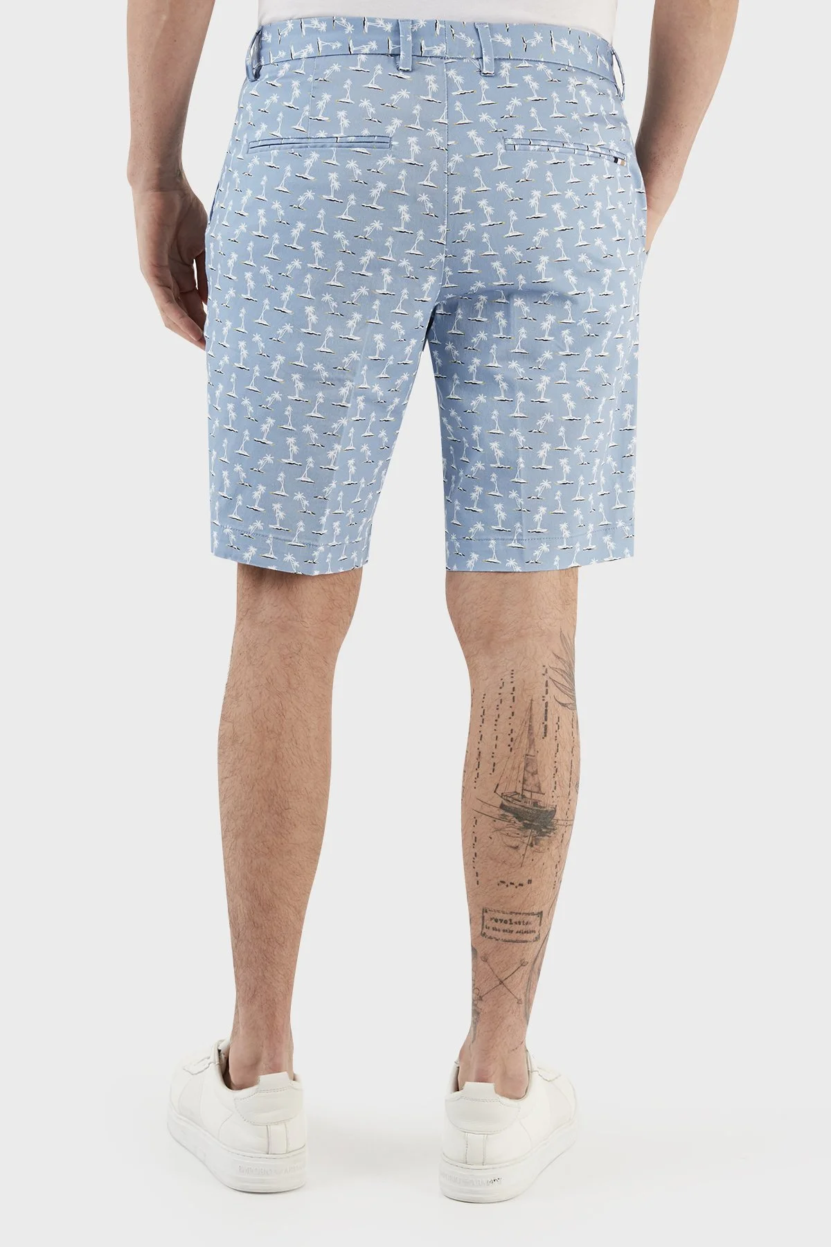 Boss Baskılı Streç Pamuklu Slim Fit Erkek Short 50488282 492 MAVİ - 6