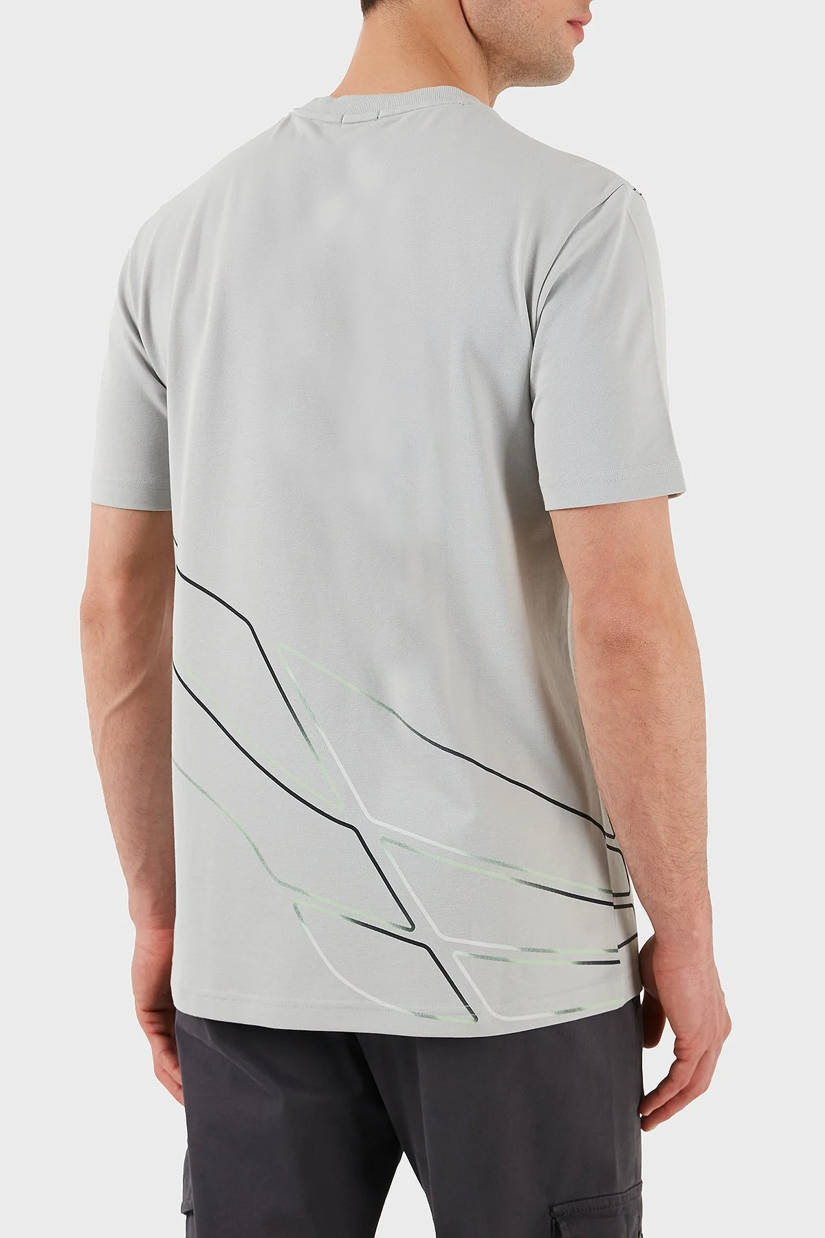 Boss Baskılı Streç Regular Fit Bisiklet Yaka Erkek T Shirt 50513011 052 GRİ - 3