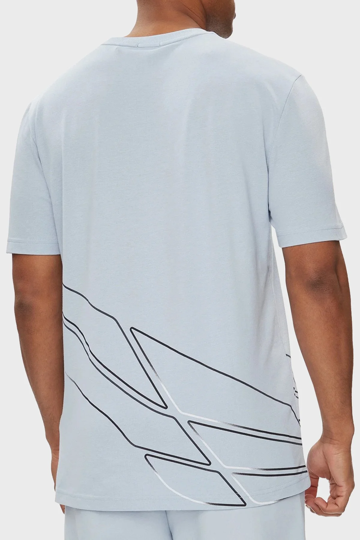 Boss Baskılı Streç Regular Fit Bisiklet Yaka Erkek T Shirt 50513011 527 AÇIK MAVİ - 2