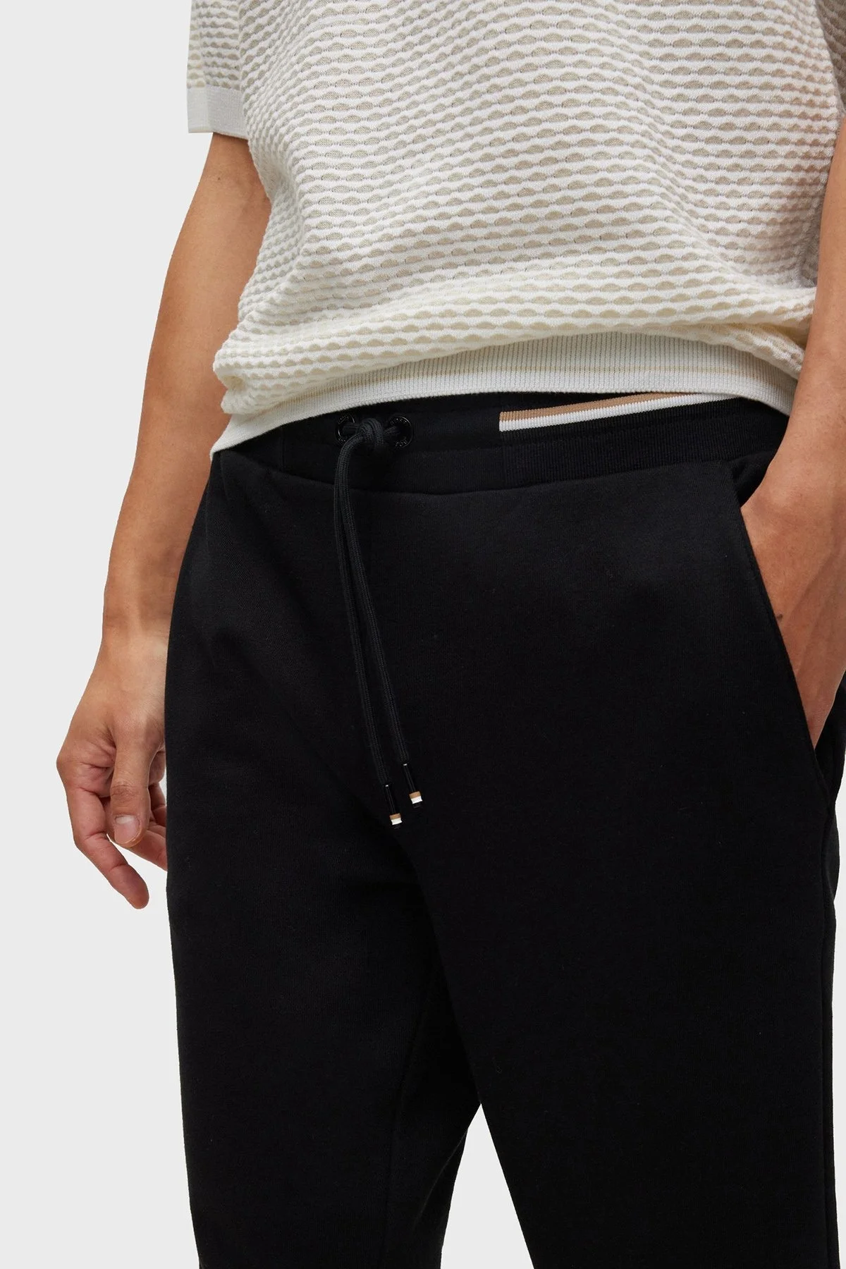 Boss Belden Bağlamalı Cepli Regular Fit Pamuklu Spor Erkek Pantolon 50489503 001 SİYAH - 4