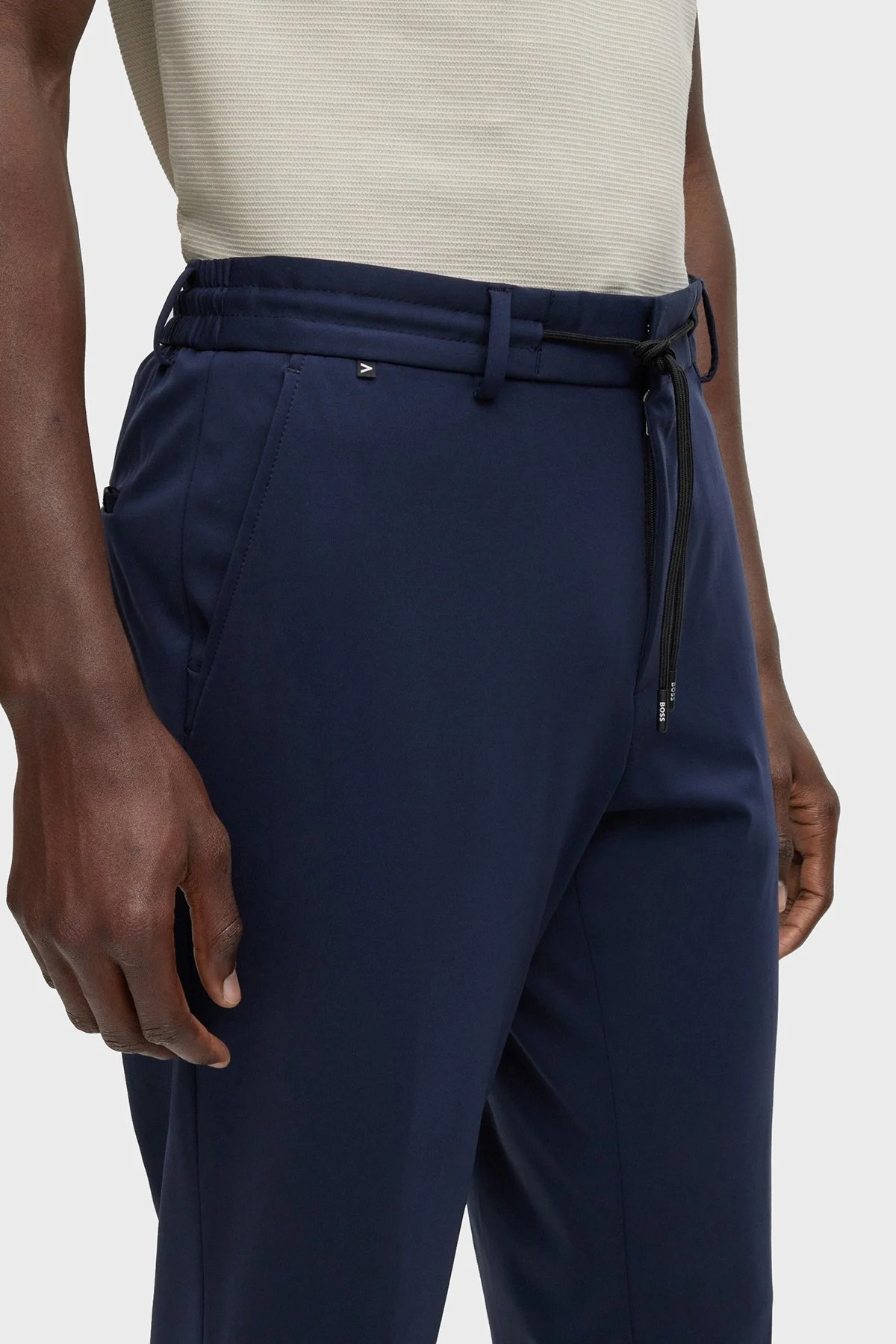 Boss Belden Bağlamalı Normal Bel Düz Paça Slim Fit Erkek Pantolon 50494614 404 KOYU MAVİ - 4