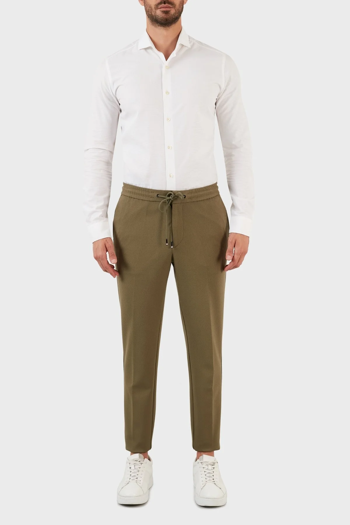 Boss Belden Bağlamalı Slim Fit Chino Erkek Pantolon 50478223 377 YEŞİL - 1