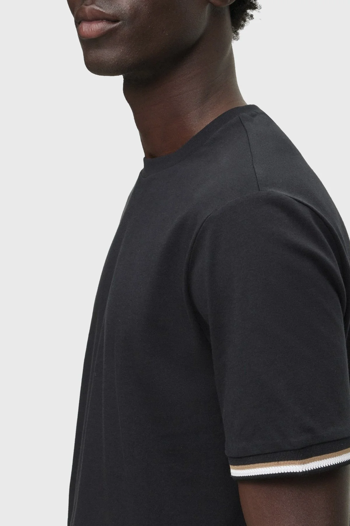 Boss Bisiklet Yaka Regular Fit Pamuklu Jarse Erkek T Shirt 50501097 001 SİYAH - 8