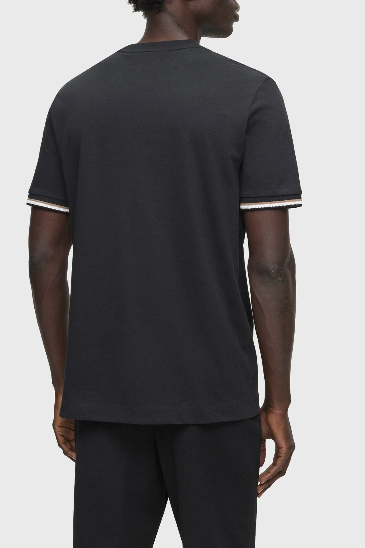 Boss Bisiklet Yaka Regular Fit Pamuklu Jarse Erkek T Shirt 50501097 001 SİYAH - 9