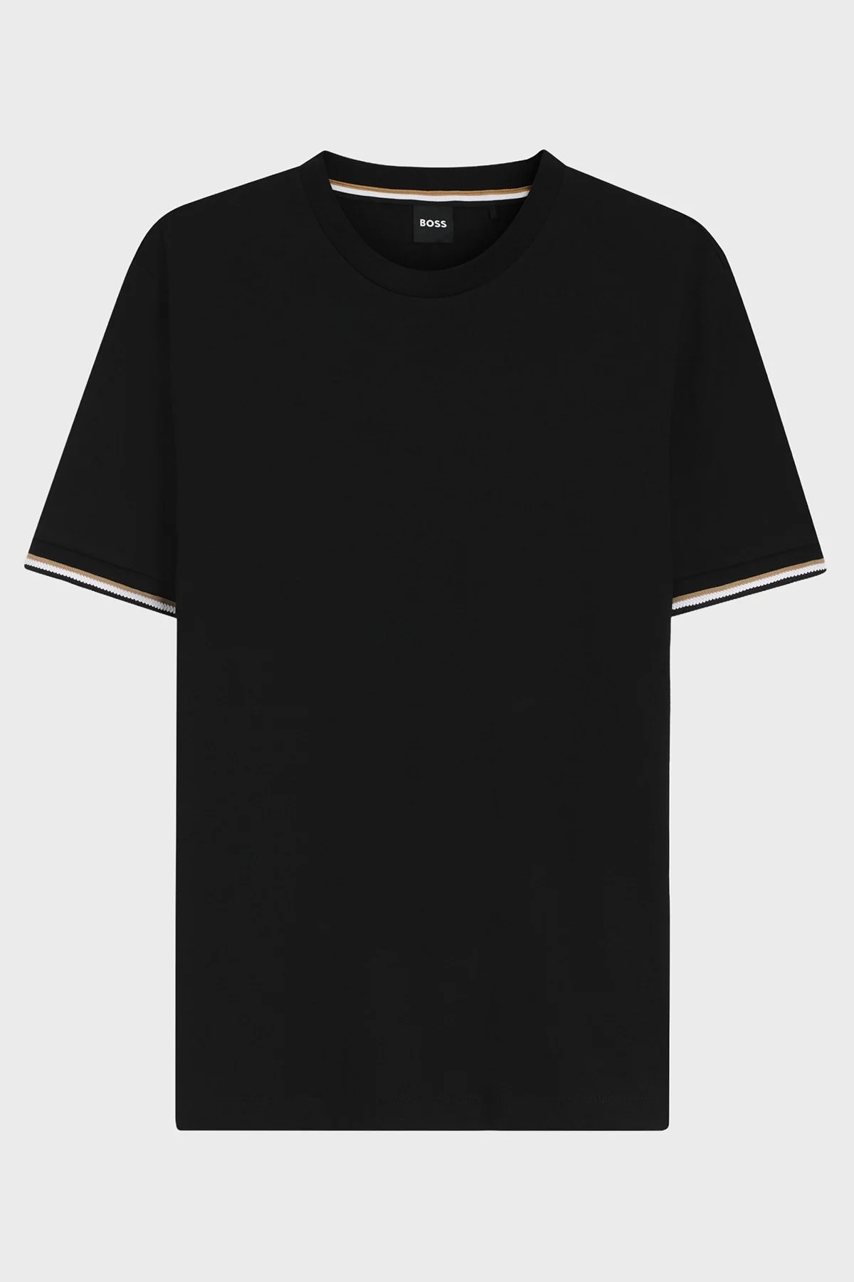 Boss Bisiklet Yaka Regular Fit Pamuklu Jarse Erkek T Shirt 50501097 001 SİYAH - 5
