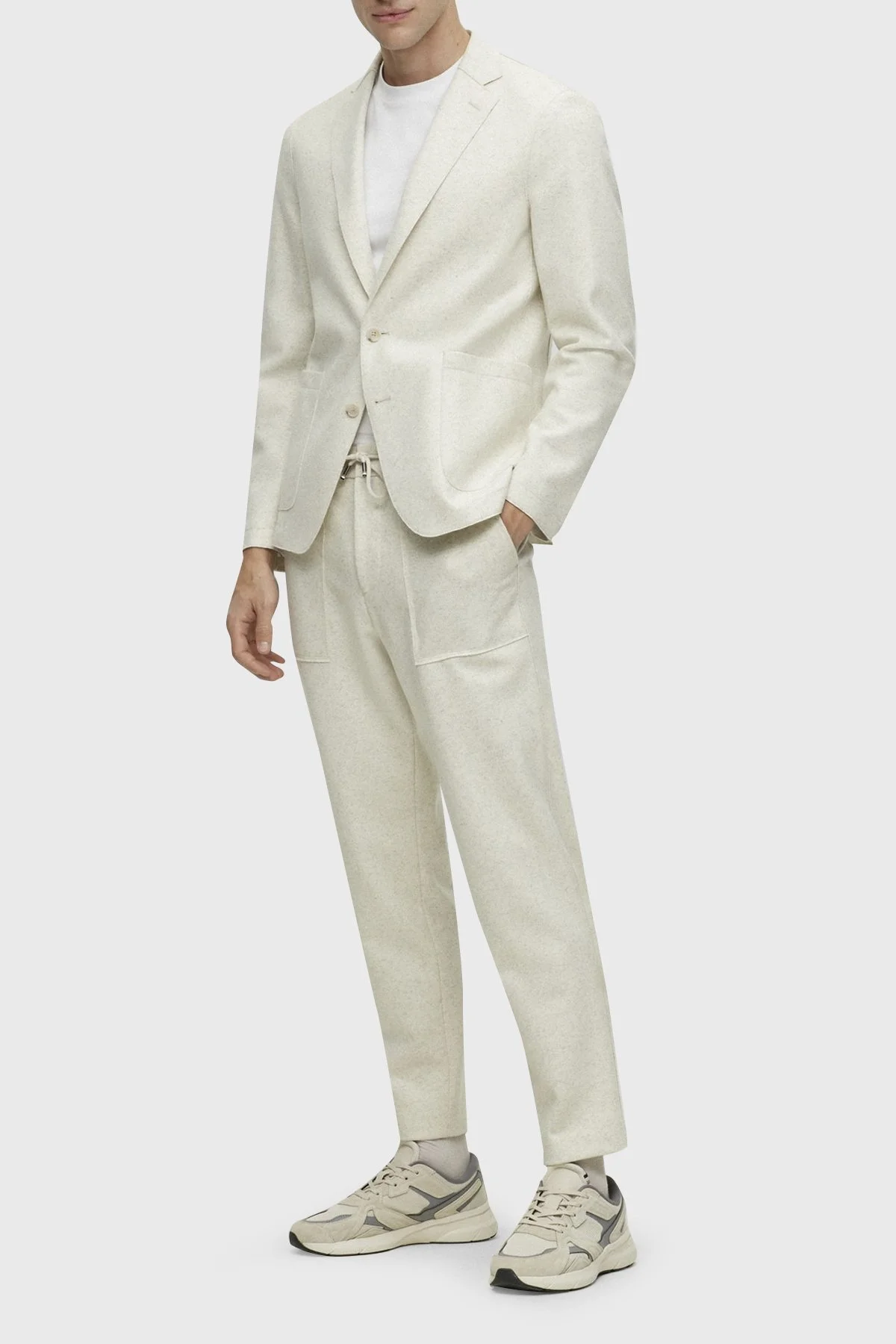 Boss Bisiklet Yaka Regular Fit Pamuklu Jarse Erkek T Shirt 50501097 100 BEYAZ - 7