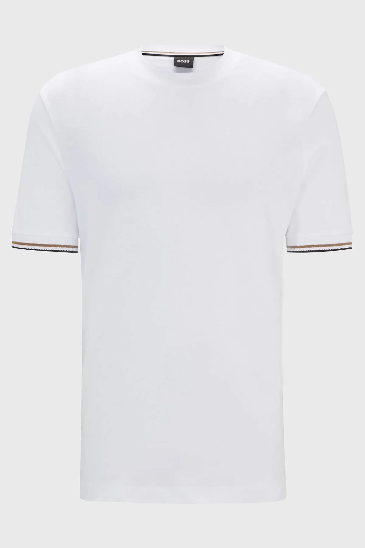 Boss Bisiklet Yaka Regular Fit Pamuklu Jarse Erkek T Shirt 50501097 100 BEYAZ - 5