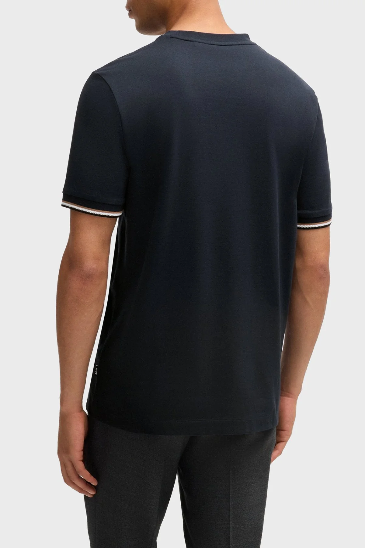 Boss Bisiklet Yaka Regular Fit Pamuklu Jarse Erkek T Shirt 50501097 404 LACİVERT - 3