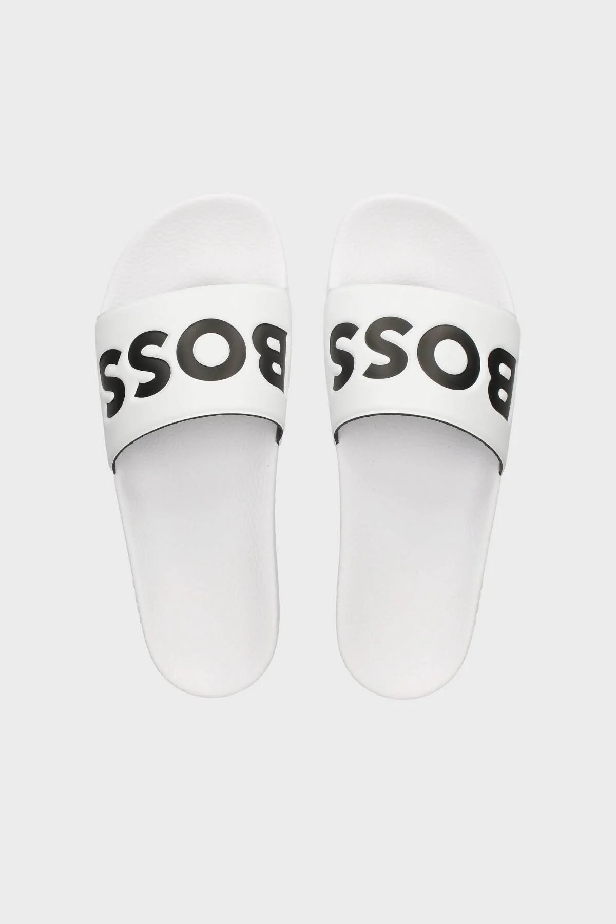 Boss Büyük Logolu Erkek Terlik 50536835 101 BEYAZ-SİYAH - 2