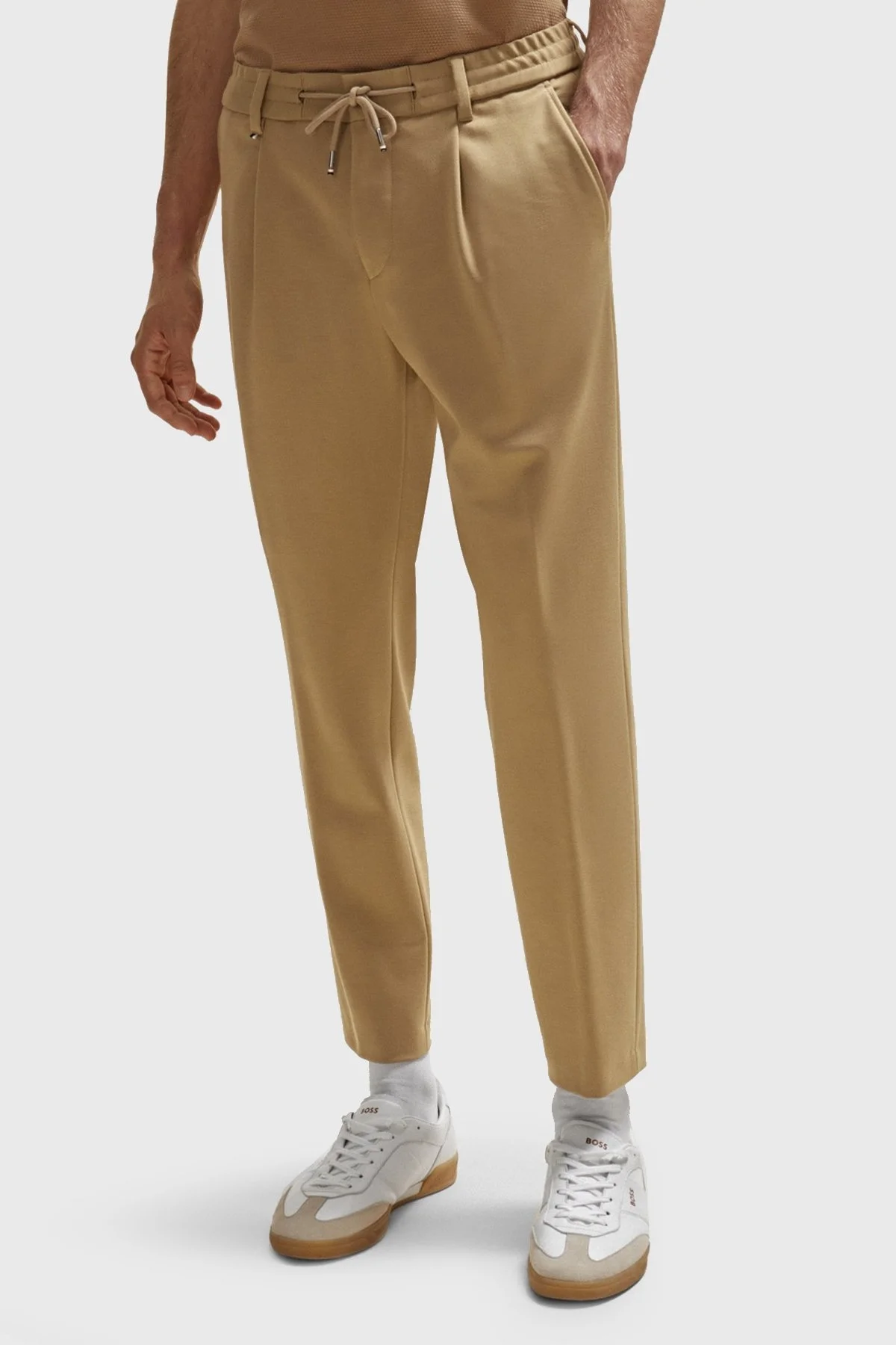 Boss Büzgü İpli Streç Kumaştan Relaxed Fit Erkek Pantolon 50509536 260 KAHVE - 1
