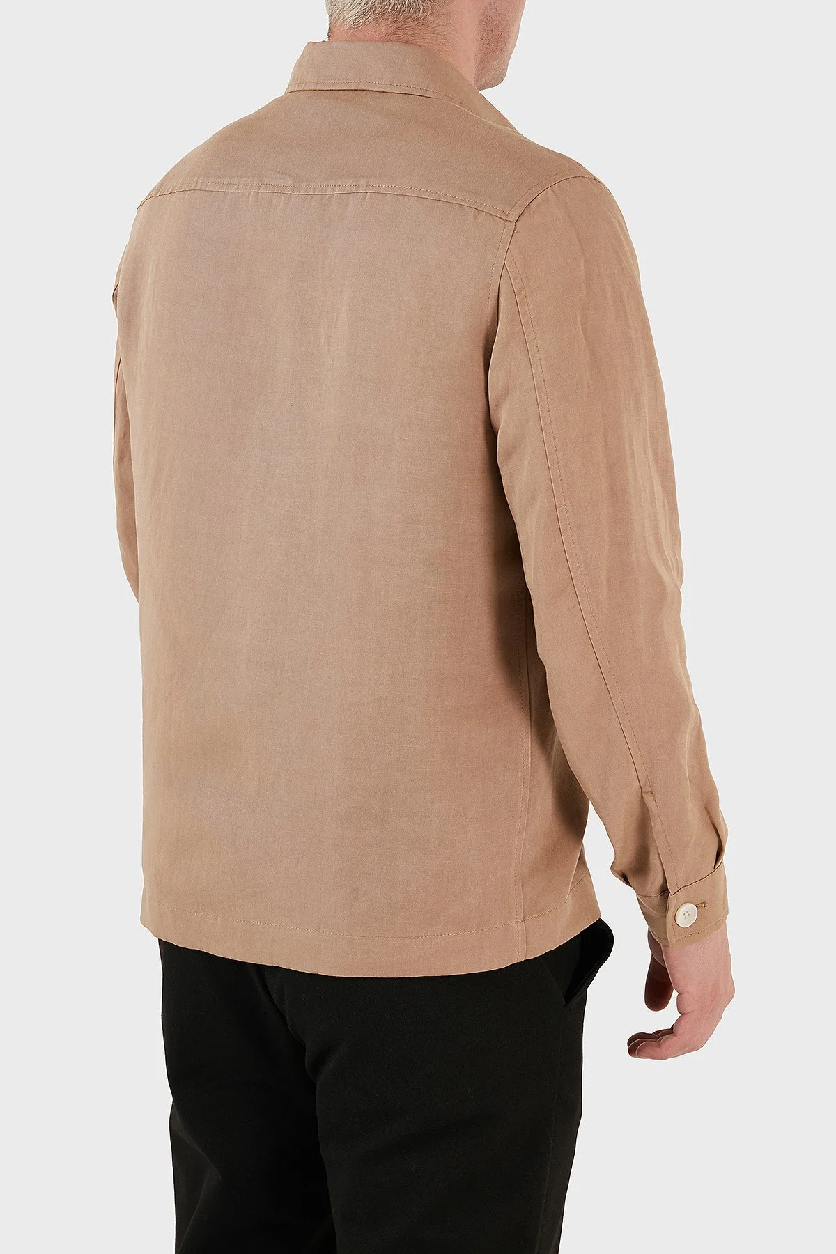 Boss Cepli Keten Karışımlı Relaxed Fit Erkek Gömlek Ceket 50489418 260 BEJ - 12