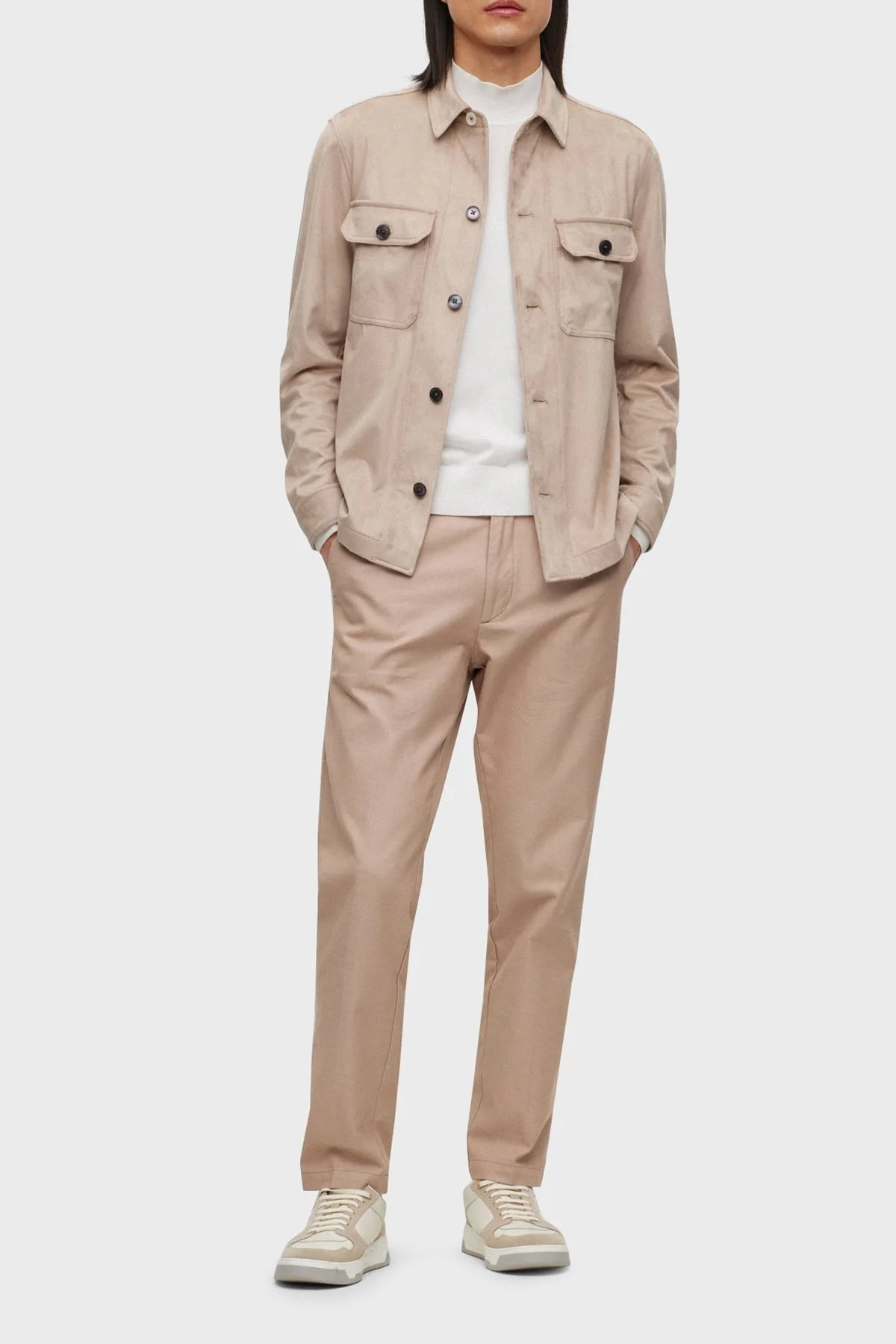 Boss Cepli Streç Jarseden Relaxed Fit Erkek Gömlek Ceket 50489432 271 BEJ - 3