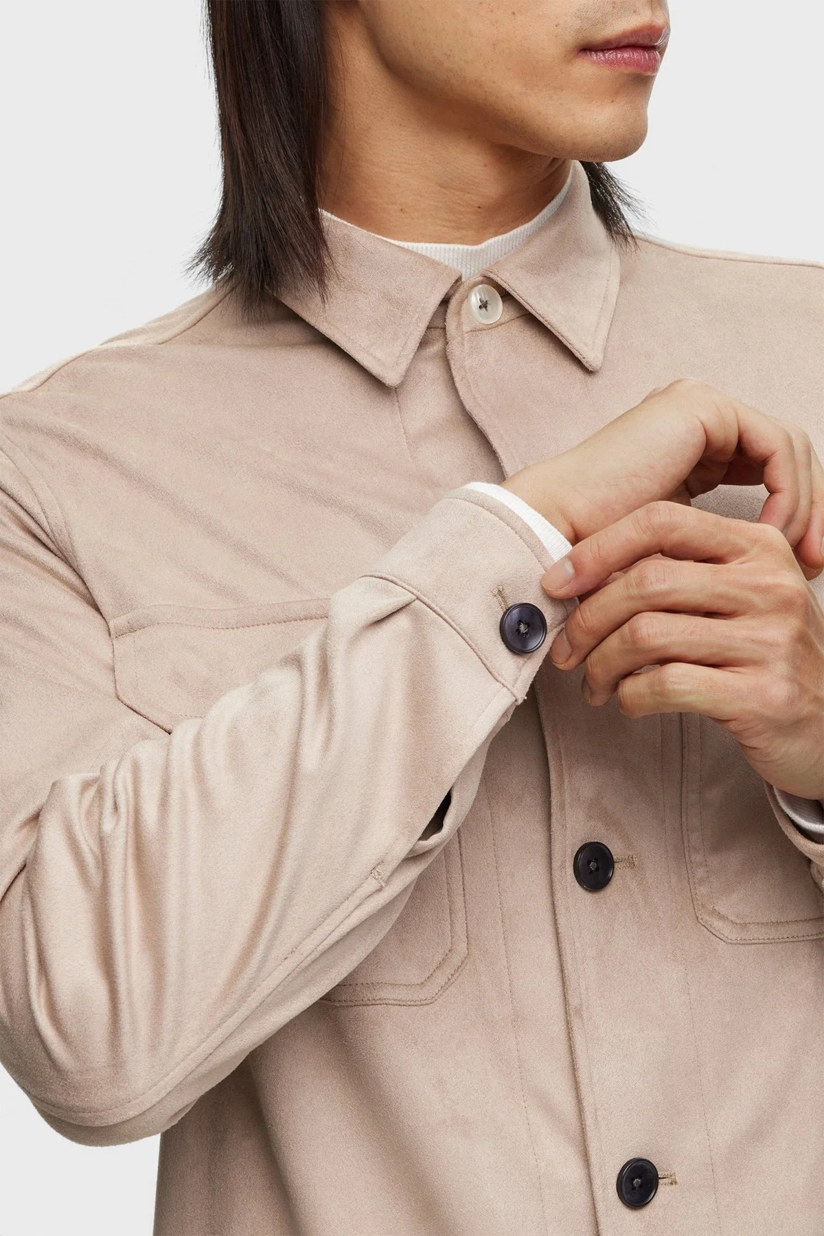 Boss Cepli Streç Jarseden Relaxed Fit Erkek Gömlek Ceket 50489432 271 BEJ - 4