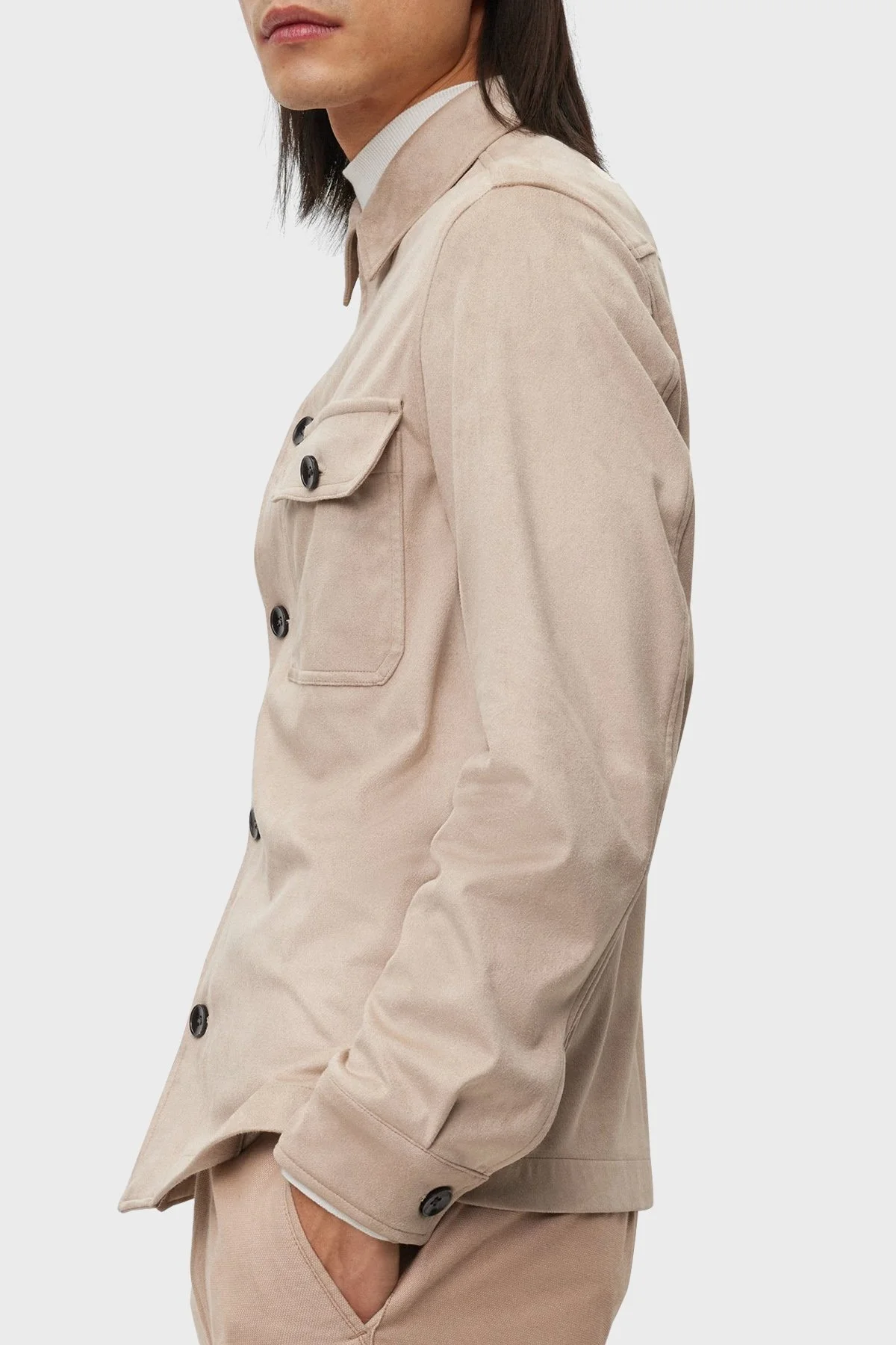 Boss Cepli Streç Jarseden Relaxed Fit Erkek Gömlek Ceket 50489432 271 BEJ - 5