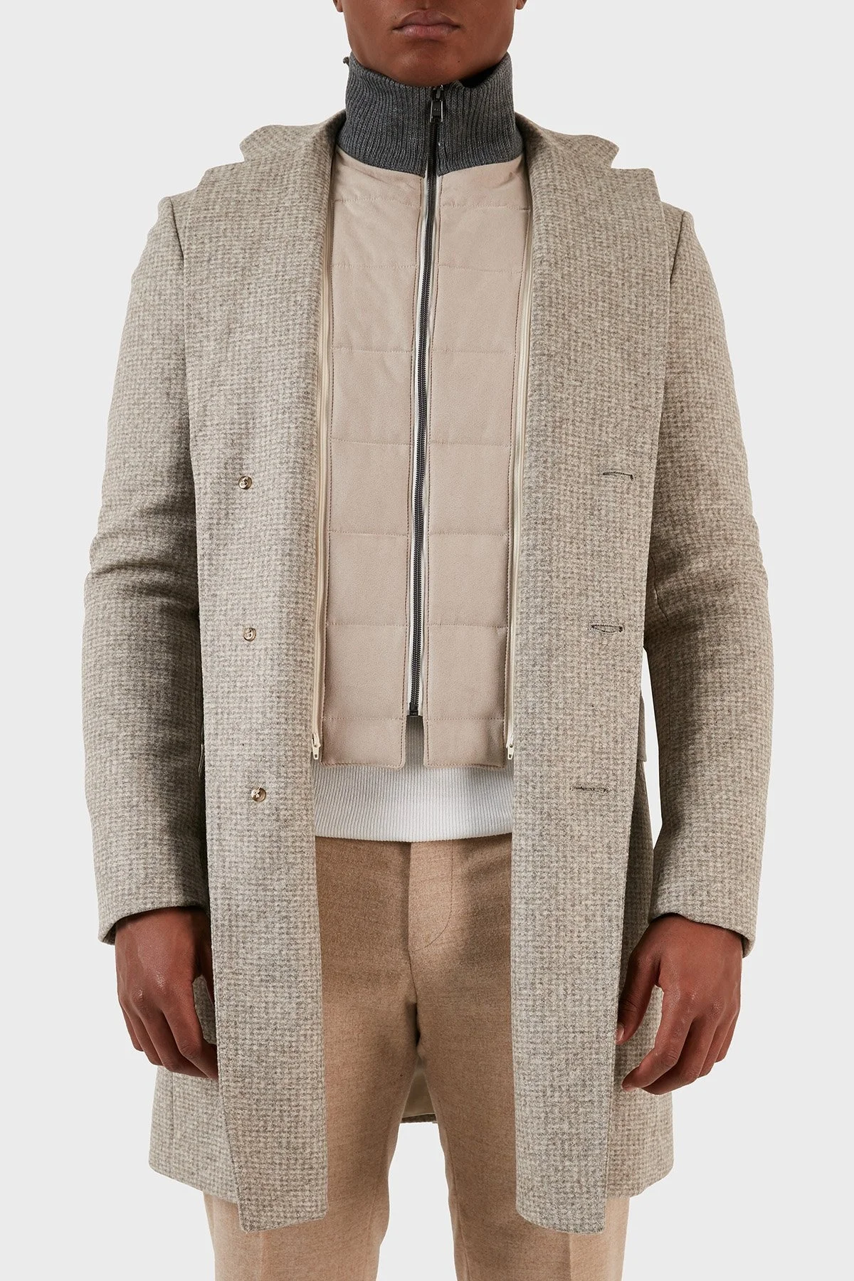 Boss Çıkarılabilir İç Panelli Yün Karışımlı Slim Fit Erkek Kaban 50502320 131 BEJ - 3