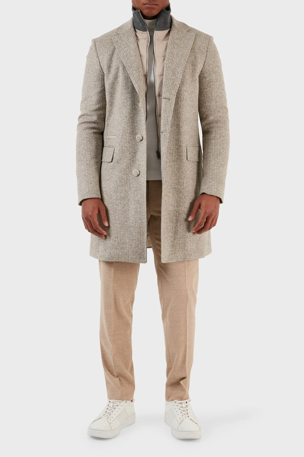 Boss Çıkarılabilir İç Panelli Yün Karışımlı Slim Fit Erkek Kaban 50502320 131 BEJ - 6