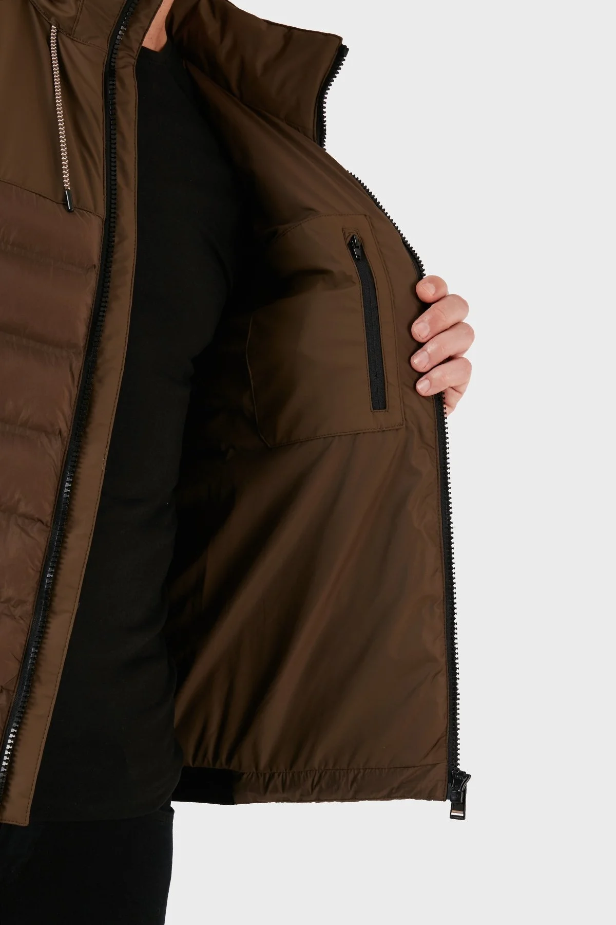 Boss Çıkarılabilir Kapüşonlu Fermuarlı Cepli Şişme Erkek Mont 50493673 361 AÇIK YEŞİL - 7