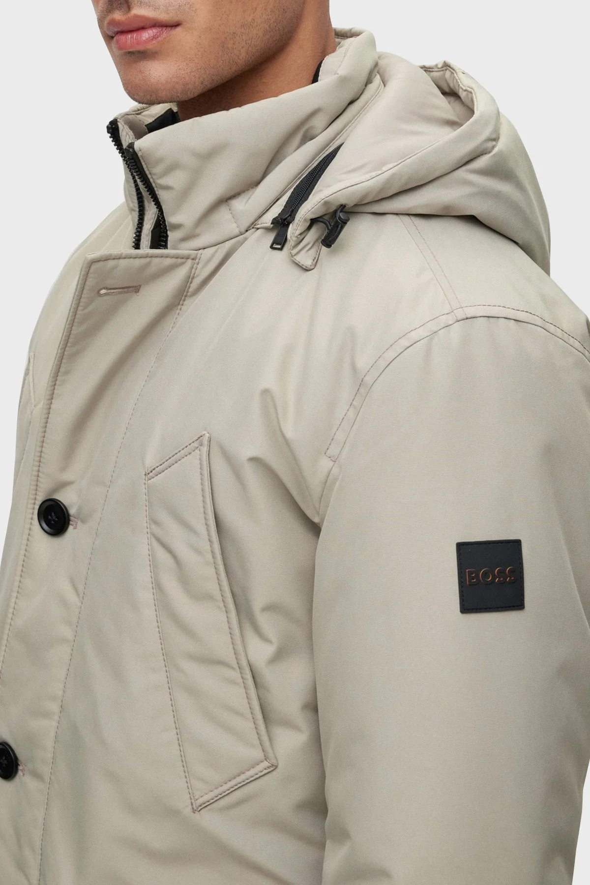 Boss Çıkarılabilir Kapüşonlu Relaxed Fit Cepli Erkek Mont 50477966 090 YEŞİL - 3