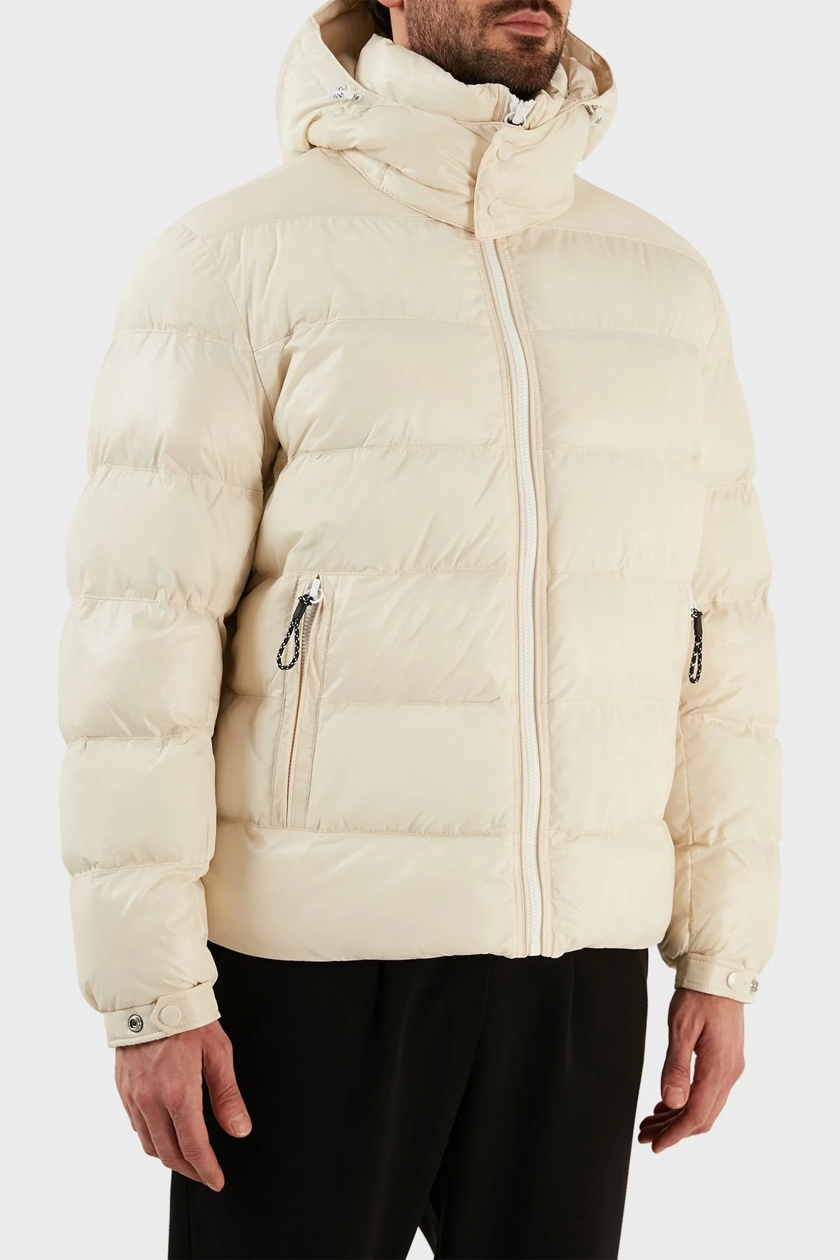 Boss Çıkarılabilir Kapüşonlu Relaxed Fit Şişme Erkek Mont 50476115 131 BEJ - 2