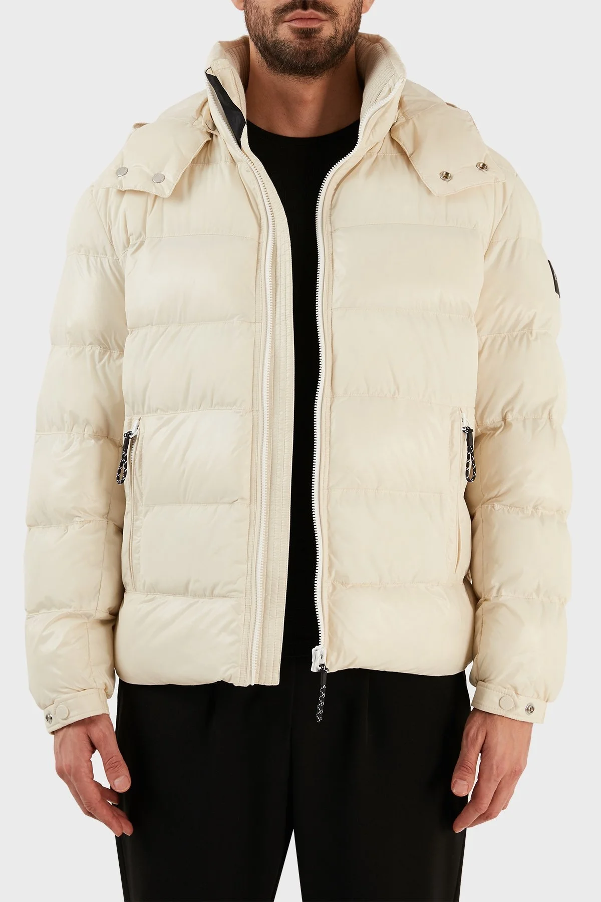 Boss Çıkarılabilir Kapüşonlu Relaxed Fit Şişme Erkek Mont 50476115 131 BEJ - 3