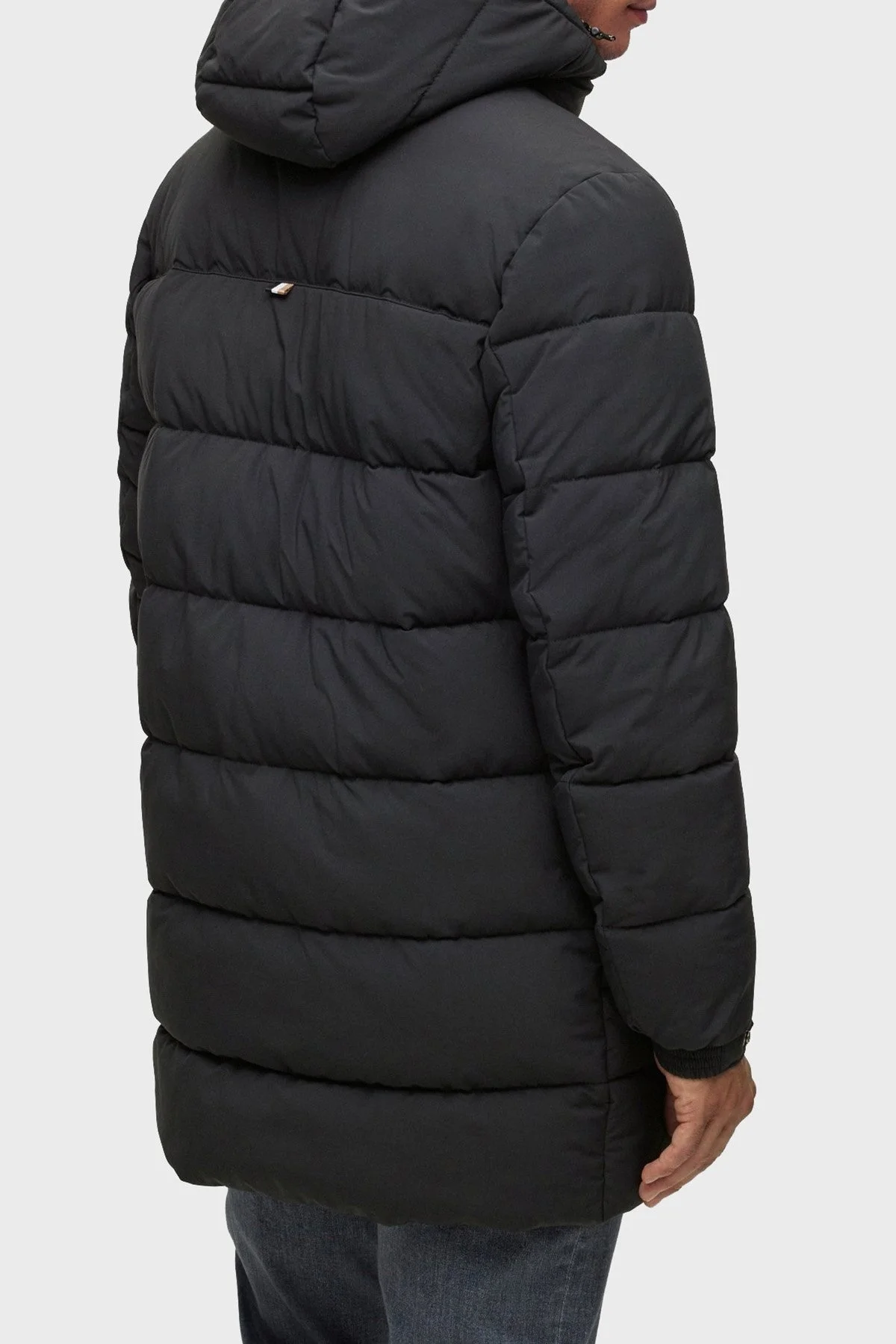 Boss Çıkarılabilir Kapüşonlu Su Geçirmez Uzun Erkek Mont 50476209 001 SİYAH - 3