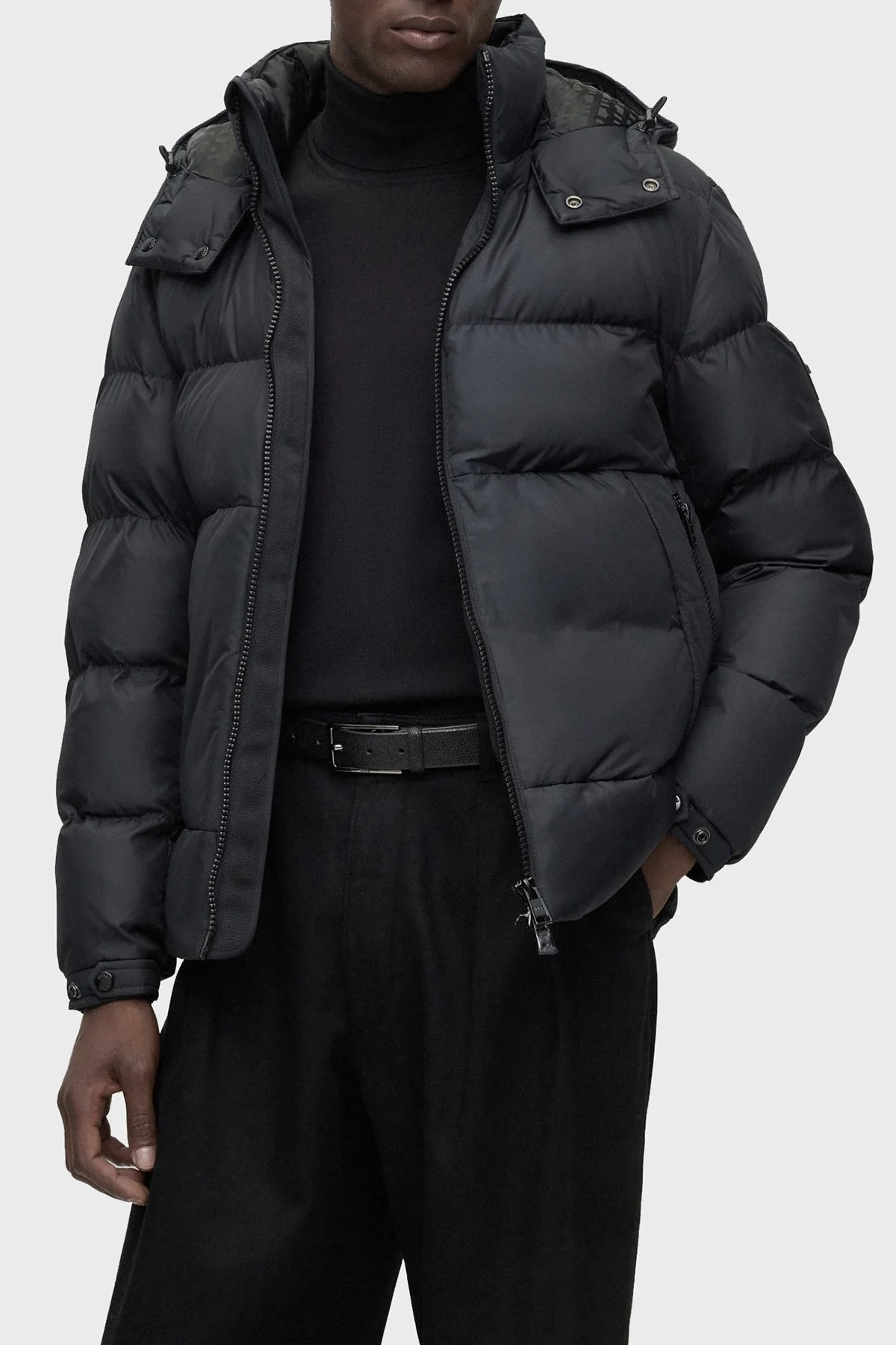 Boss Çıkarılabilir Kapüşonlu Su İtici Comfort Fit Erkek Mont 50497836 001 SİYAH - 1