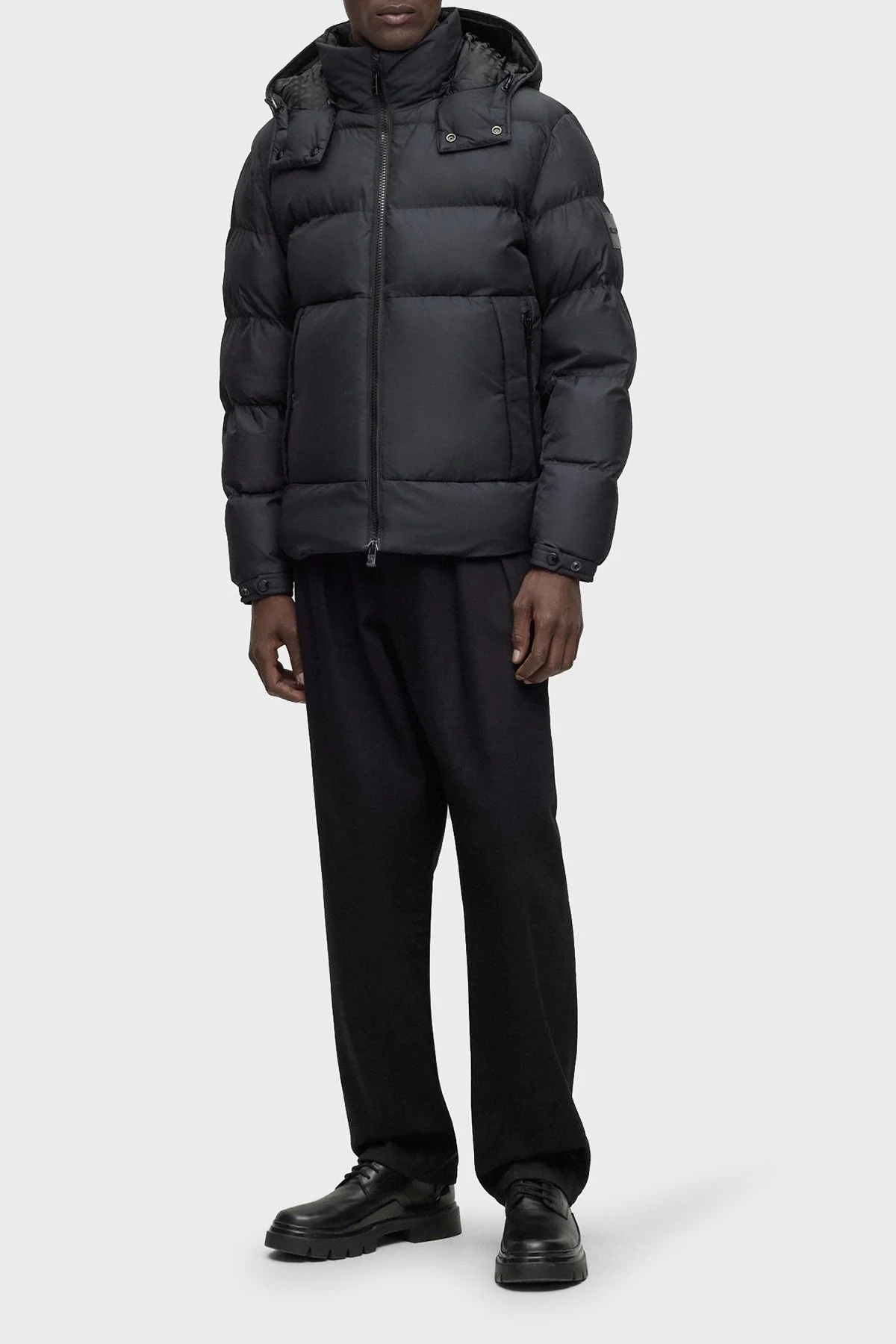 Boss Çıkarılabilir Kapüşonlu Su İtici Comfort Fit Erkek Mont 50497836 001 SİYAH - 2