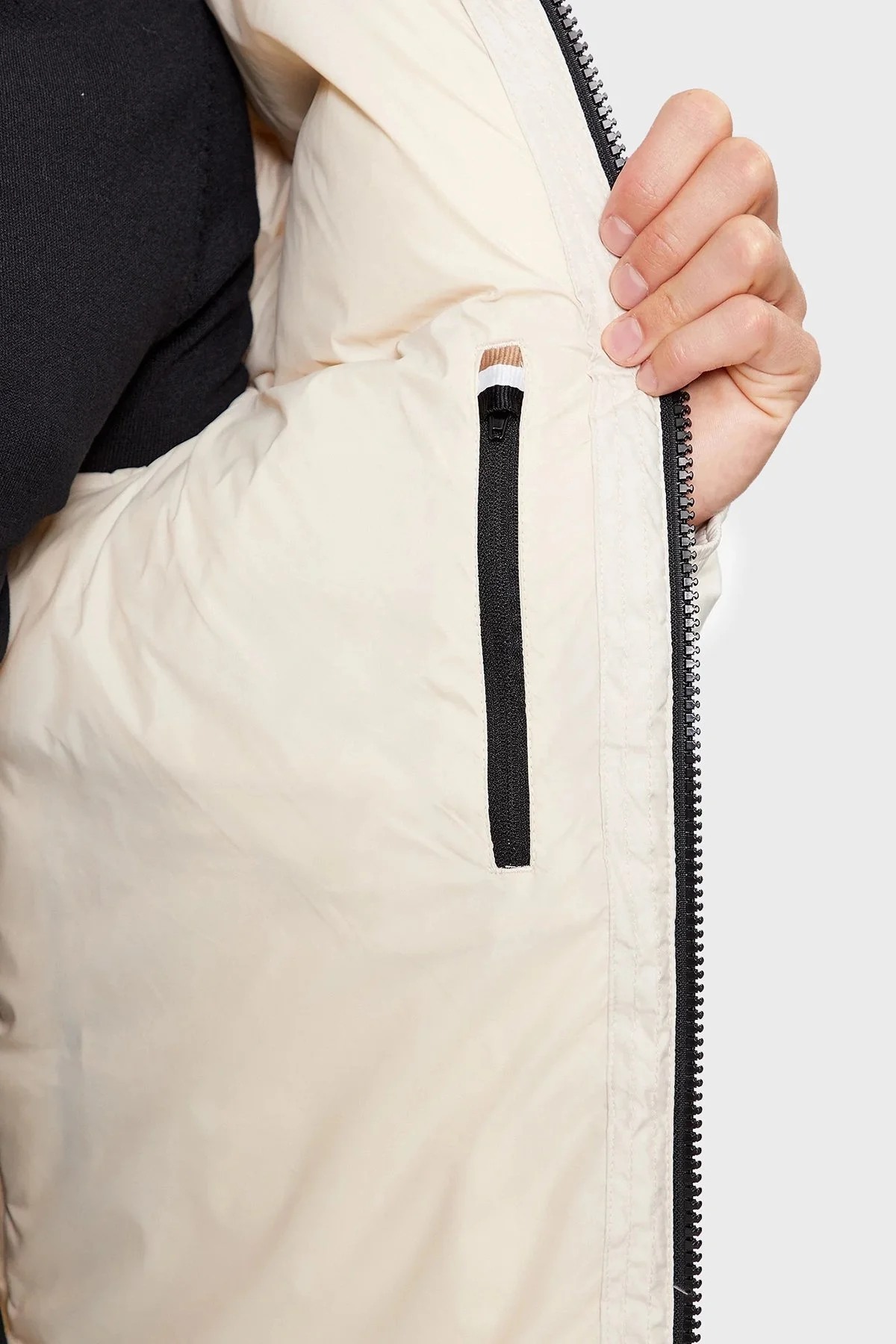 Boss Çıkarılabilir Kapüşonlu Su İtici Comfort Fit Erkek Mont 50497836 131 EKRU - 5