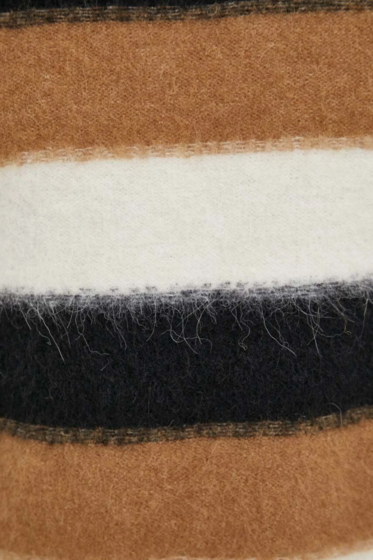 Boss Çizgili Bisiklet Yaka Yün Karışımlı Regular Fit Erkek Kazak 50500683 001 Siyah-Beyaz-Taba - 5