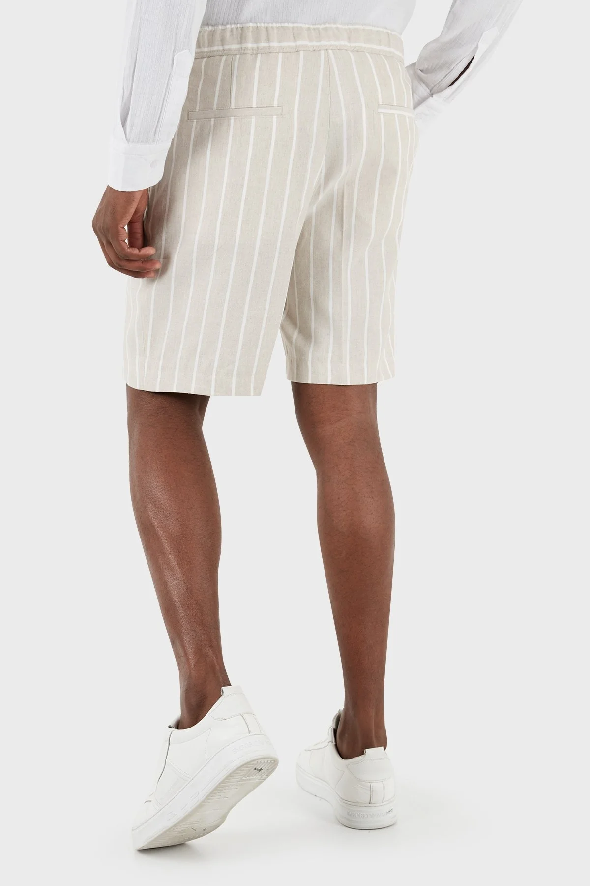 Boss Çizgili Keten Karışımlı Regular Fit Erkek Short 50514656 255 BEJ - 12