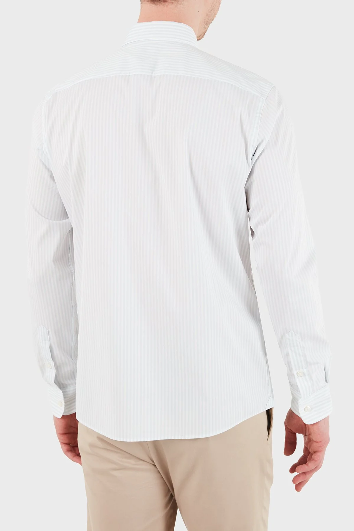 Boss Çizgili Pamuklu Slim Fit Klasik Yaka Uzun Kollu Erkek Gömlek 50556085 532 BEYAZ-MAVİ - 2