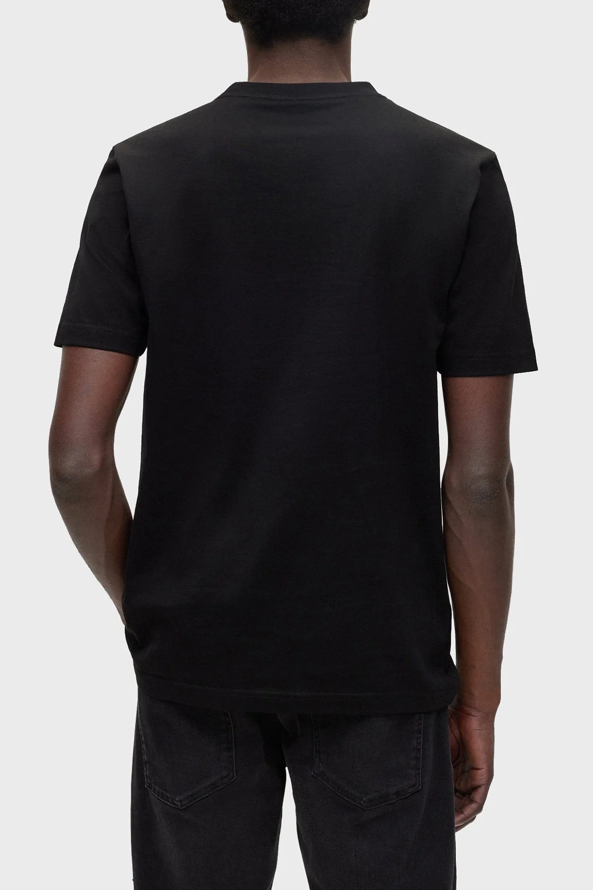 Boss Çizgili Regular Fit Bisiklet Yaka Pamuklu Jarse Erkek T Shirt 50485669 001 SİYAH - 3