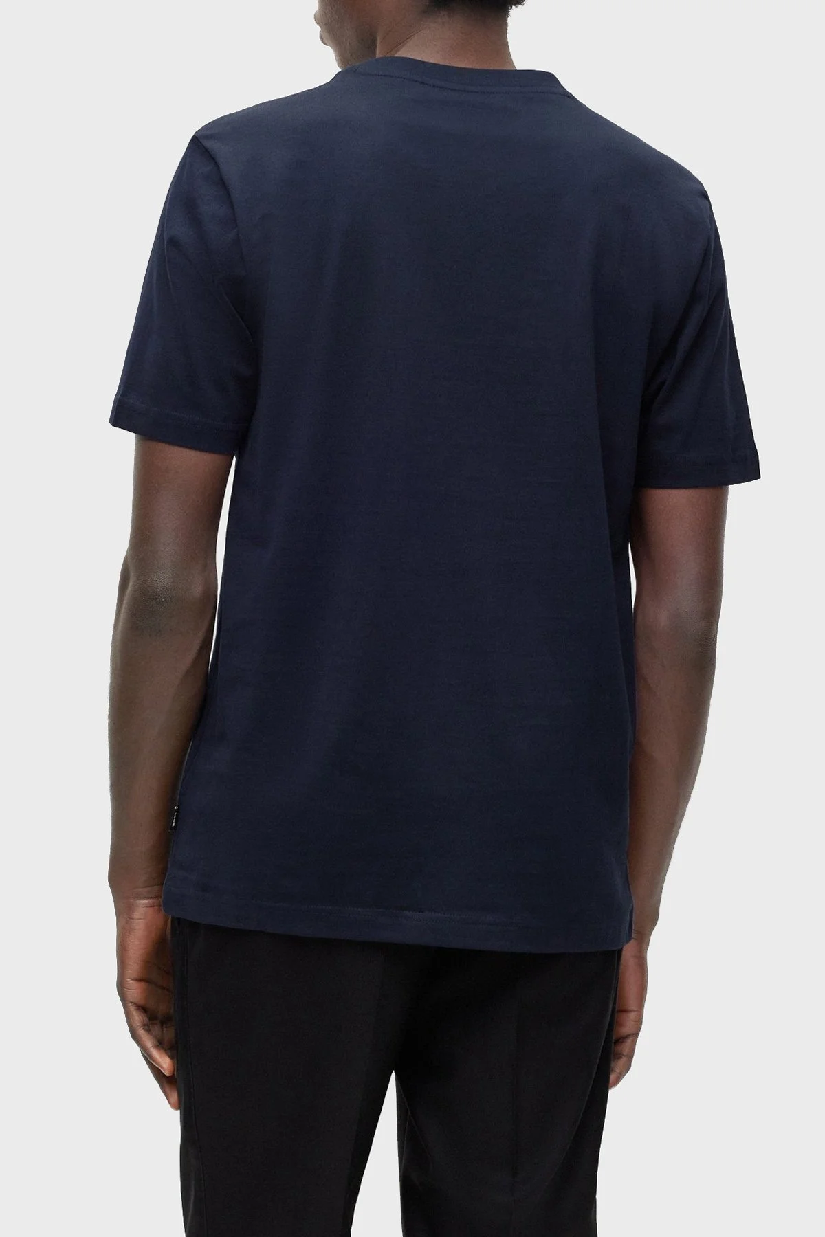 Boss Çizgili Regular Fit Bisiklet Yaka Pamuklu Jarse Erkek T Shirt 50485669 404 LACİVERT - 2