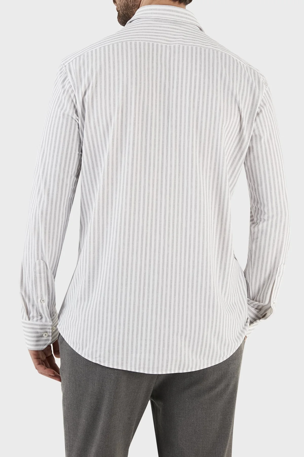Boss Çizgili Streç İtalyan Kumaş Regular Fit Erkek Gömlek 50490411 041 GRİ - 4