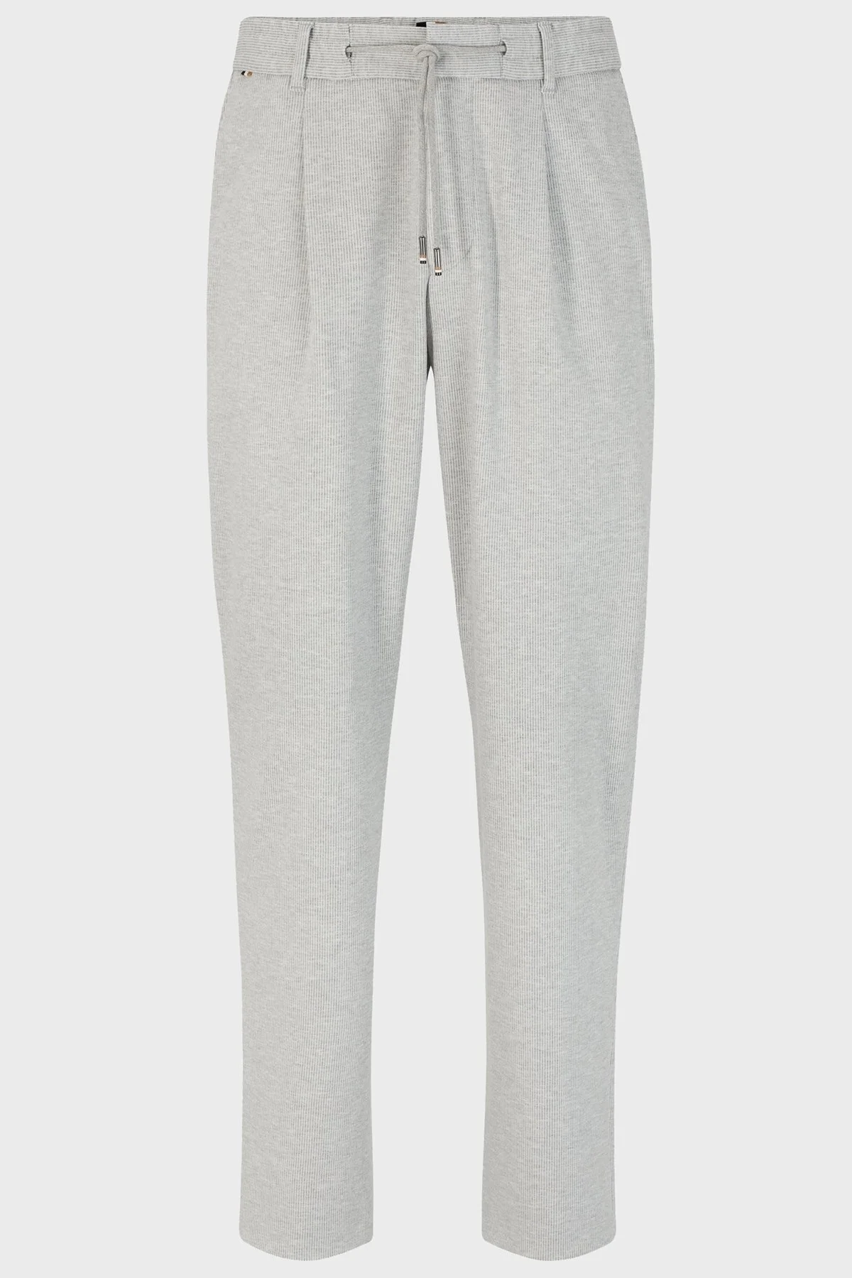 Boss Çizgili Streç Jarse Relaxed Fit Belden Bağlamalı Erkek Pantolon 50489416 041 GRİ - 6