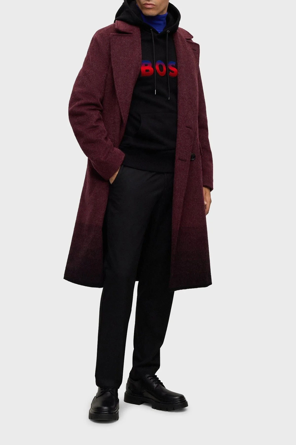 Boss Degrade Logolu Pamuklu Kapüşonlu Regular Fit Erkek Sweat 50499560 001 SİYAH - 2