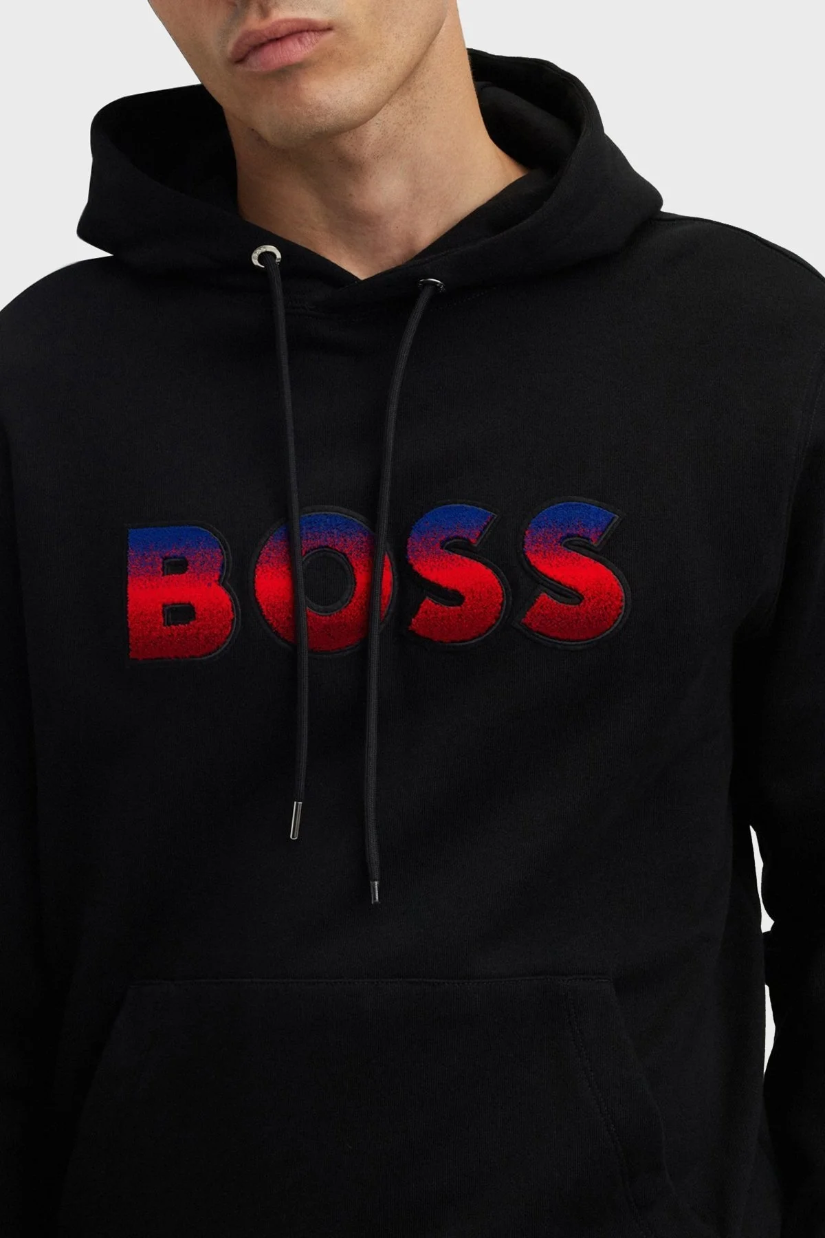 Boss Degrade Logolu Pamuklu Kapüşonlu Regular Fit Erkek Sweat 50499560 001 SİYAH - 3