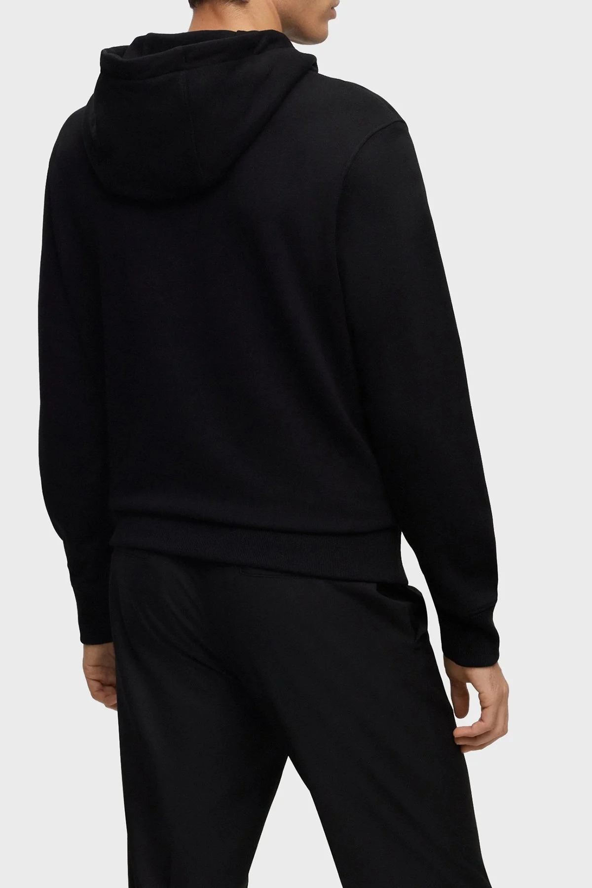 Boss Degrade Logolu Pamuklu Kapüşonlu Regular Fit Erkek Sweat 50499560 001 SİYAH - 4