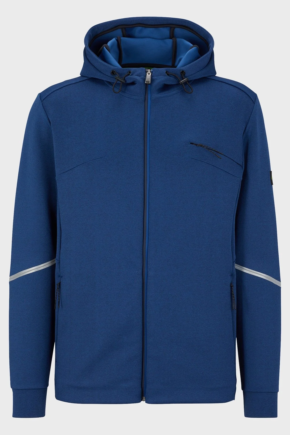 Boss Dekoratif Yansıtıcı Detaylı Fermuarlı Kapüşonlu Erkek Sweat 50483363 402 LACİVERT - 5