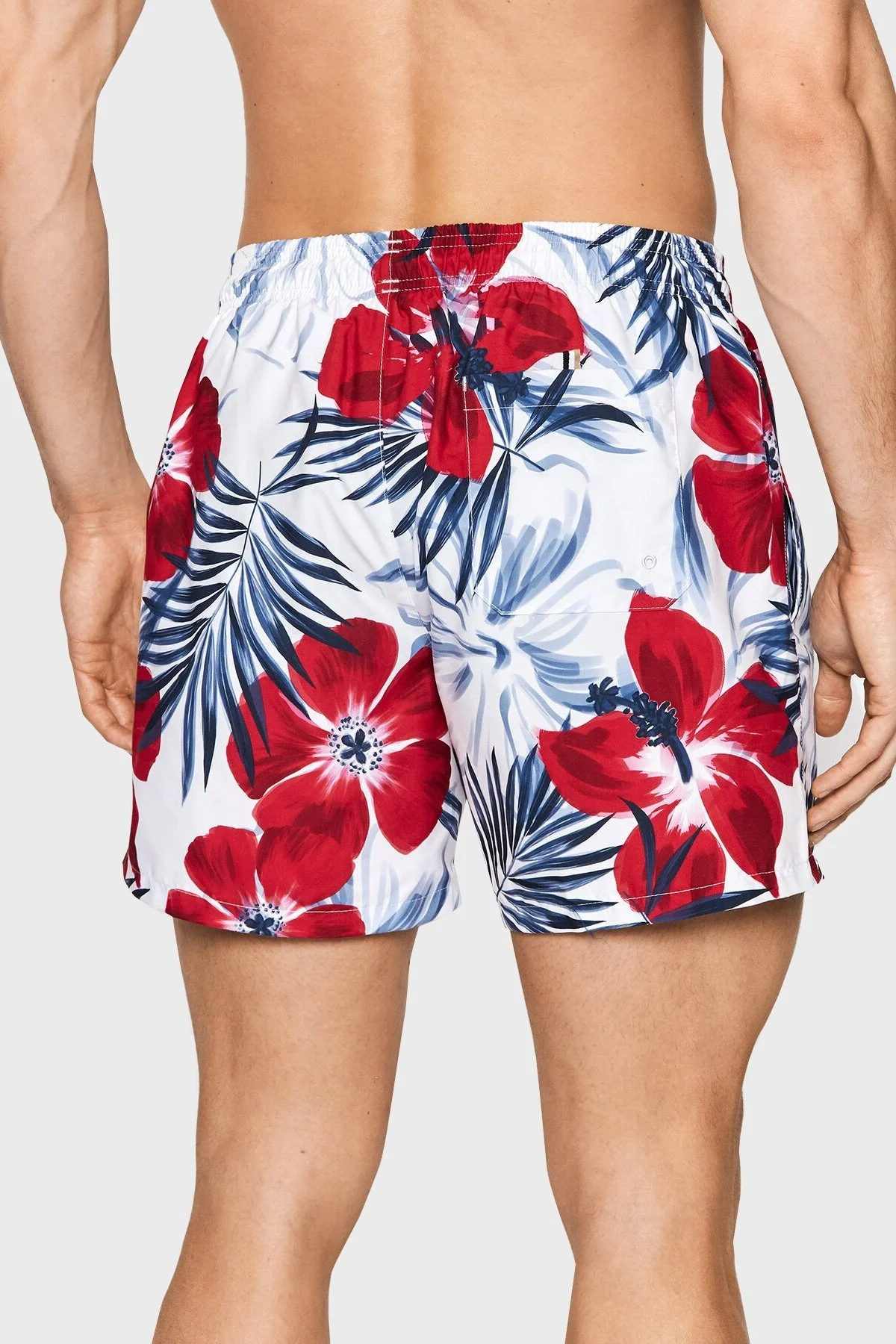 Boss Deniz Şort Desenli Belden Bağlamalı Erkek Mayo Short 50469321 162 MAVİ-BEYAZ - 3